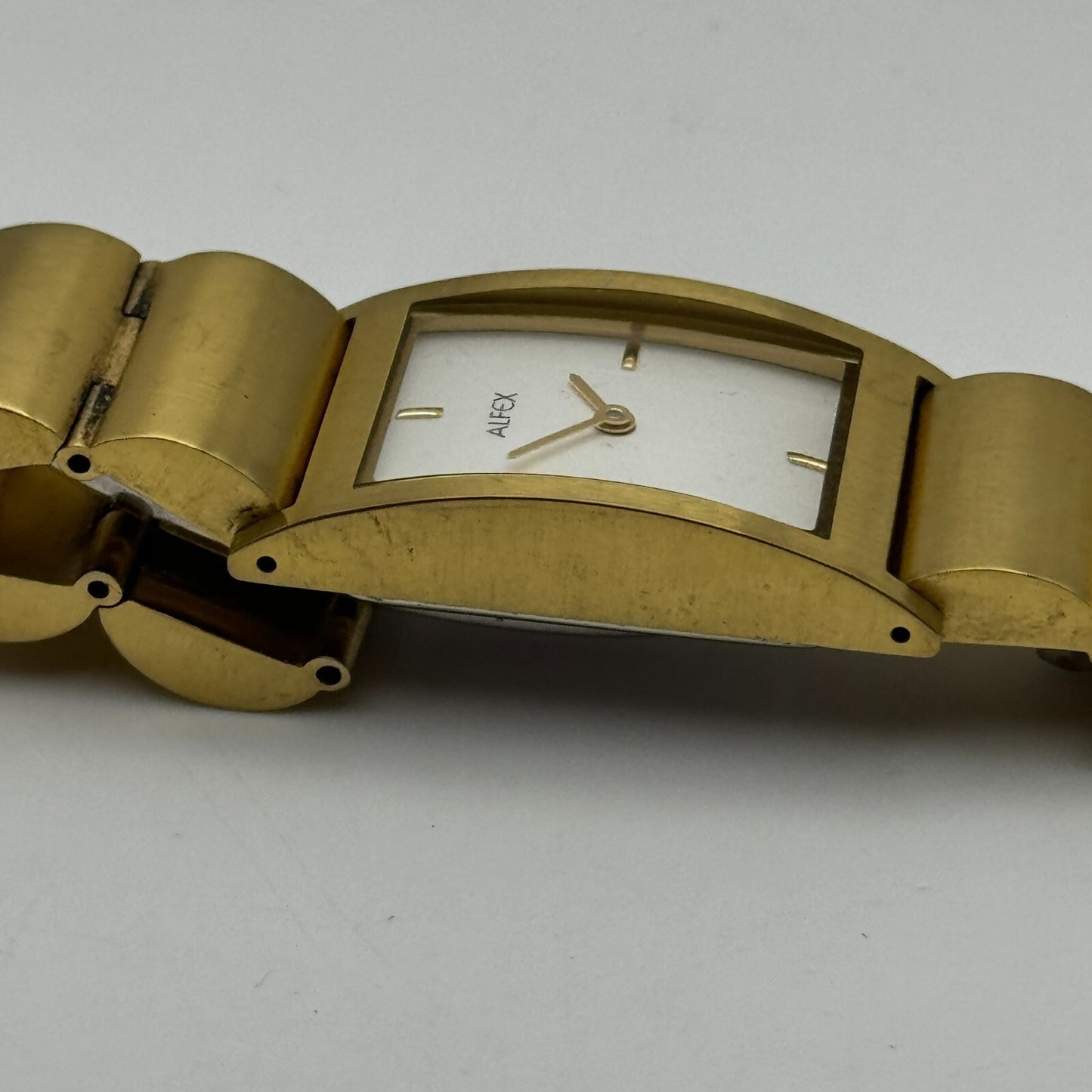 19mm Working Alfex 5301-R-D Plum Design Gold Plated Vintage Quartz Watch 6 Inch