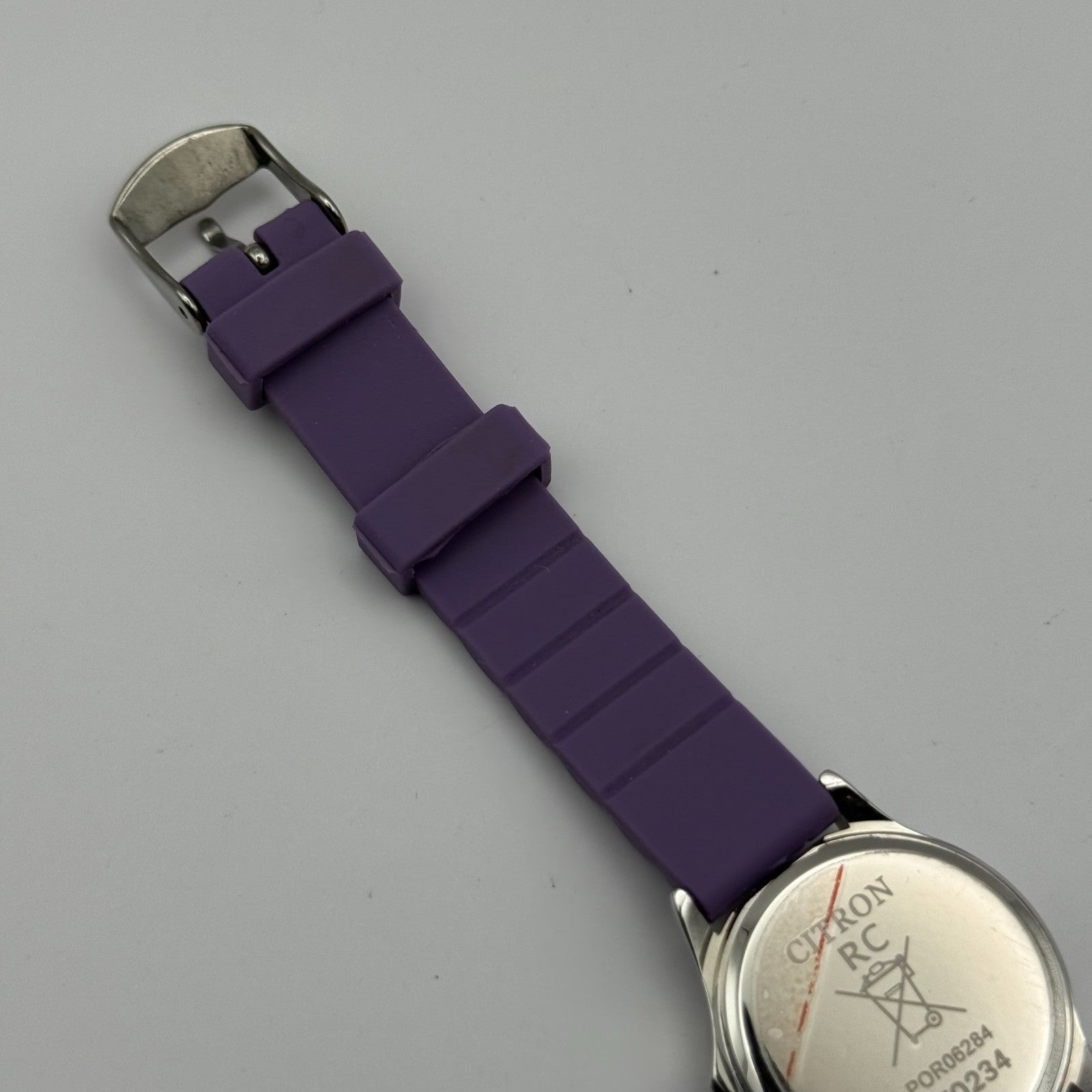 Citron Ladies Quartz Watch Crystal Accents Purple Strap Working 27mm New Battery