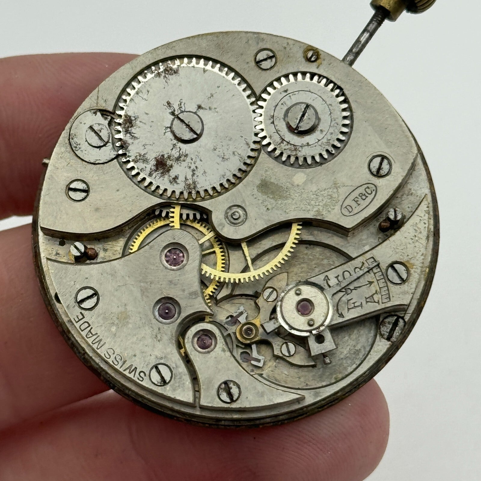 42.9mm Open Face E Grimes & Co Dimier Freres & Cie DF&C Pocket Watch Movement