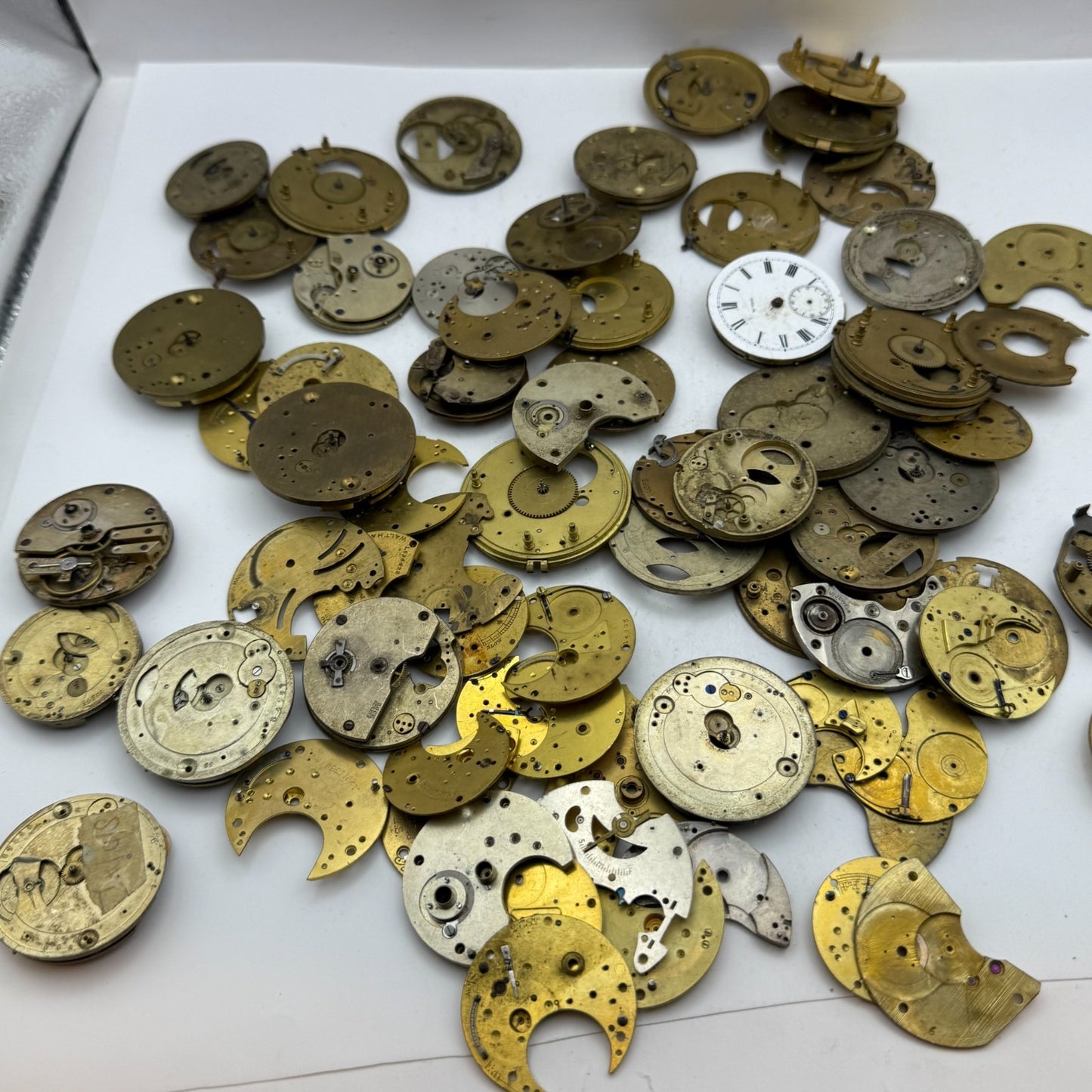 Large Bundle Of Antique Partial Pocket Watch Movements Joblot PARTS REPAIR SPARE