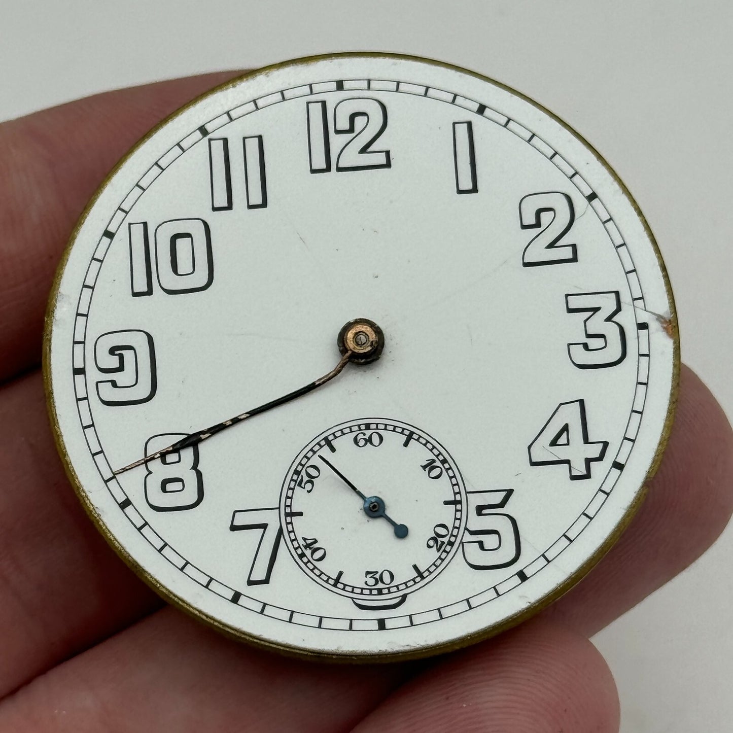 43.1mm Vintage Keystone USA 15 Jewels Swiss Hunter Pocket Watch Movement PARTS