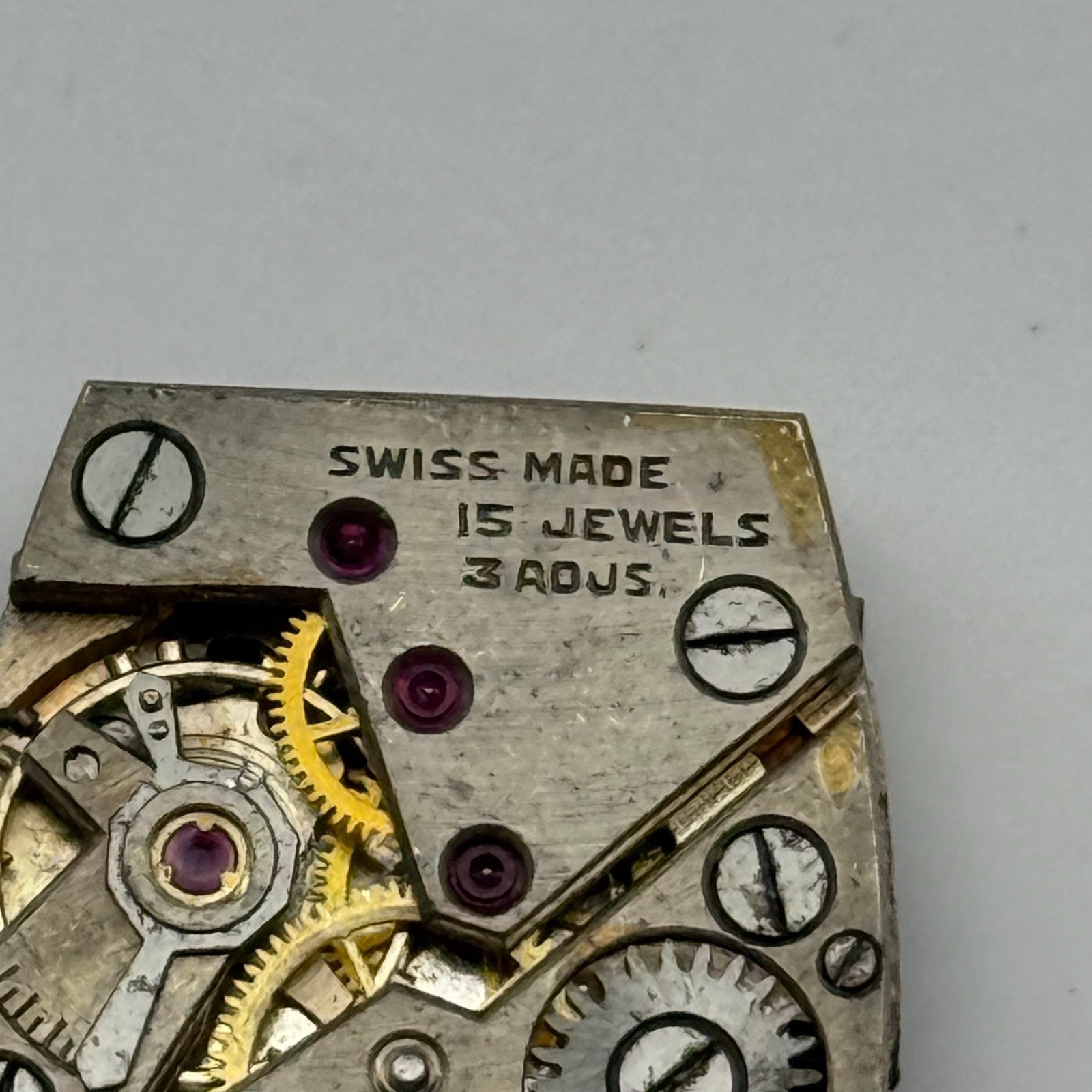 Marvin 610 Tank Tonneau 15 Jewels Watch Movement Manual Wind Parts Repair 17.8mm