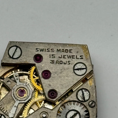 Marvin 610 Tank Tonneau 15 Jewels Watch Movement Manual Wind Parts Repair 17.8mm