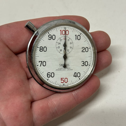 54mm Manual Wind Smith Min Jewelled Lever Stop Watch NON WORKING