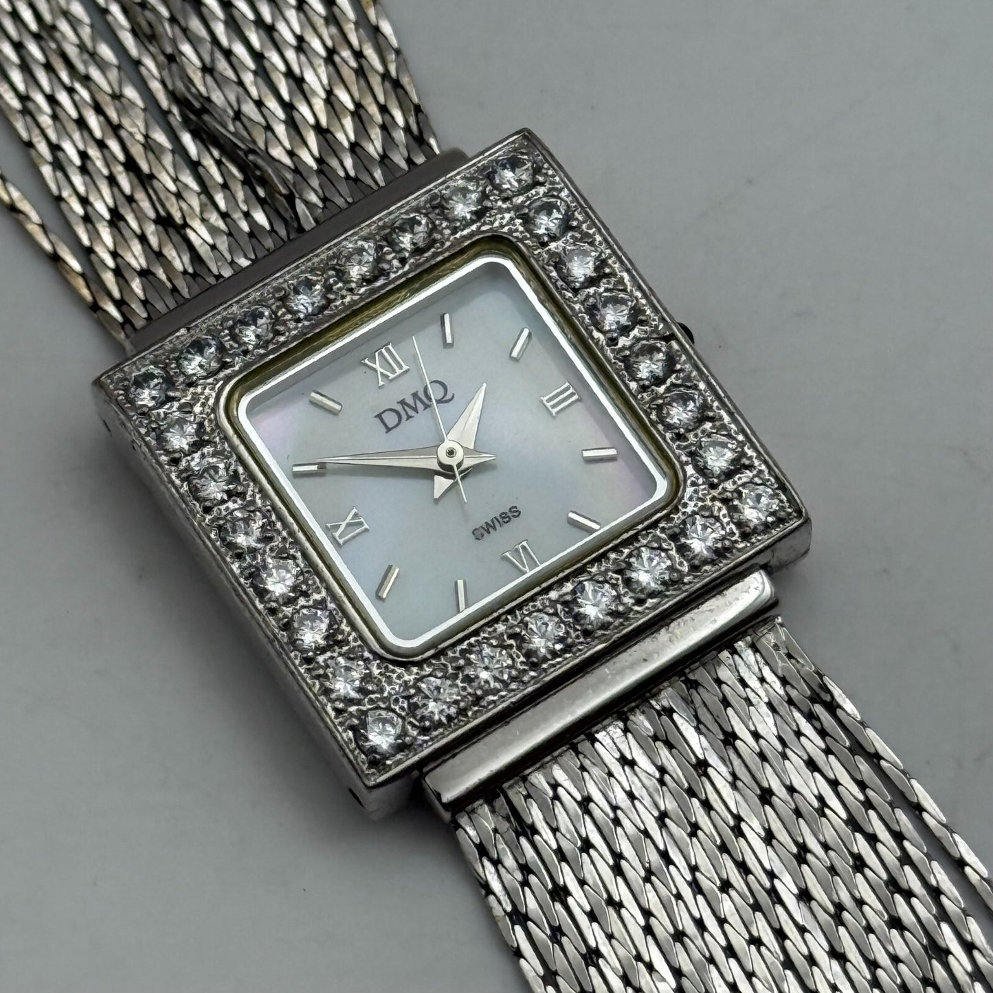 23mm Working Ladies DMQ Jewelled DQCZ Silver Tone Quartz Watch 6 Inches