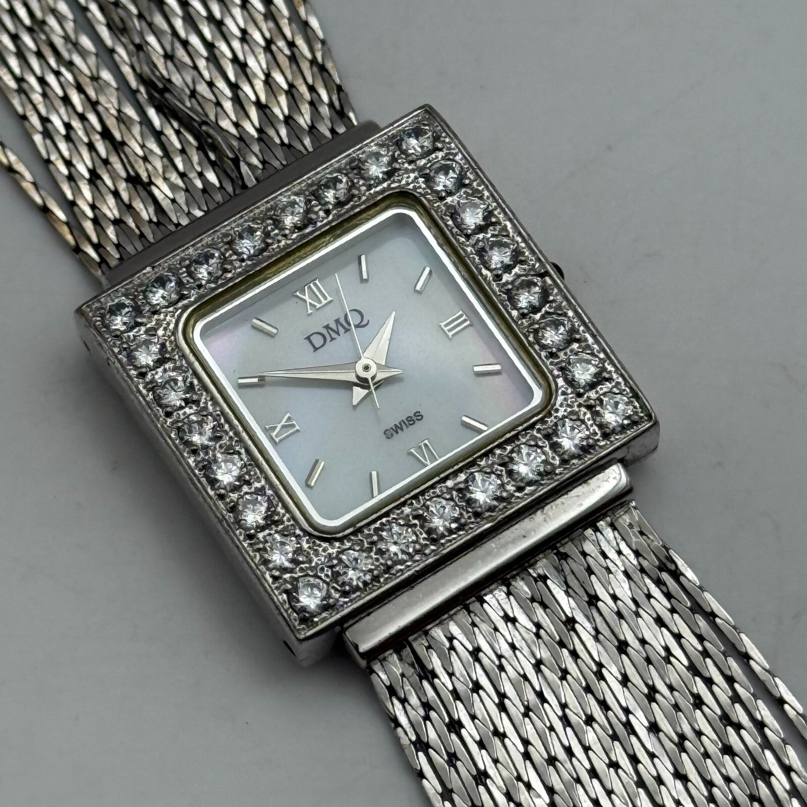 23mm Working Ladies DMQ Jewelled DQCZ Silver Tone Quartz Watch 6 Inches