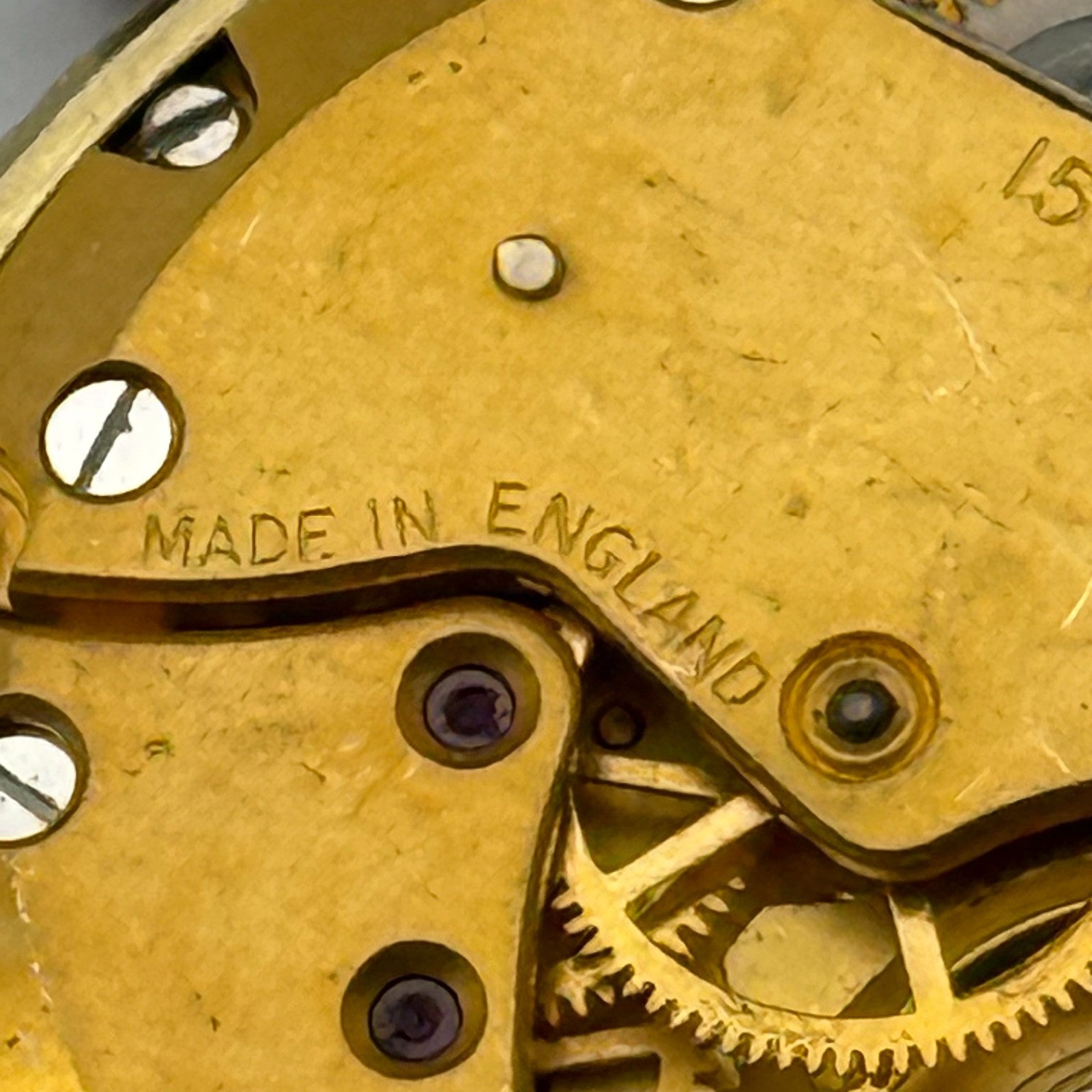 Smiths De Luxe 44 15 Jewels Watch Movement Manual Wind Vintage Parts 29.1mm