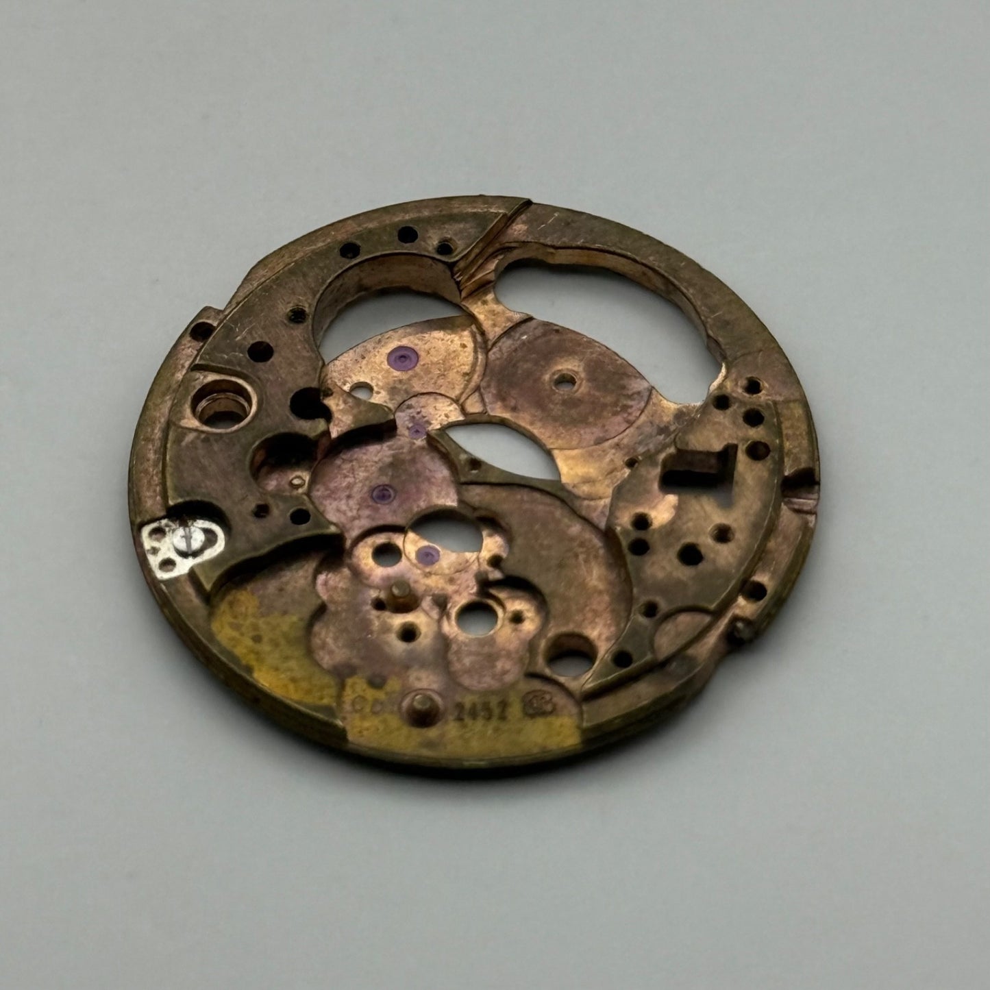 ETA 2452 Watch Movement Main Plate Automatic Vintage Swiss Parts Repair 25.9mm