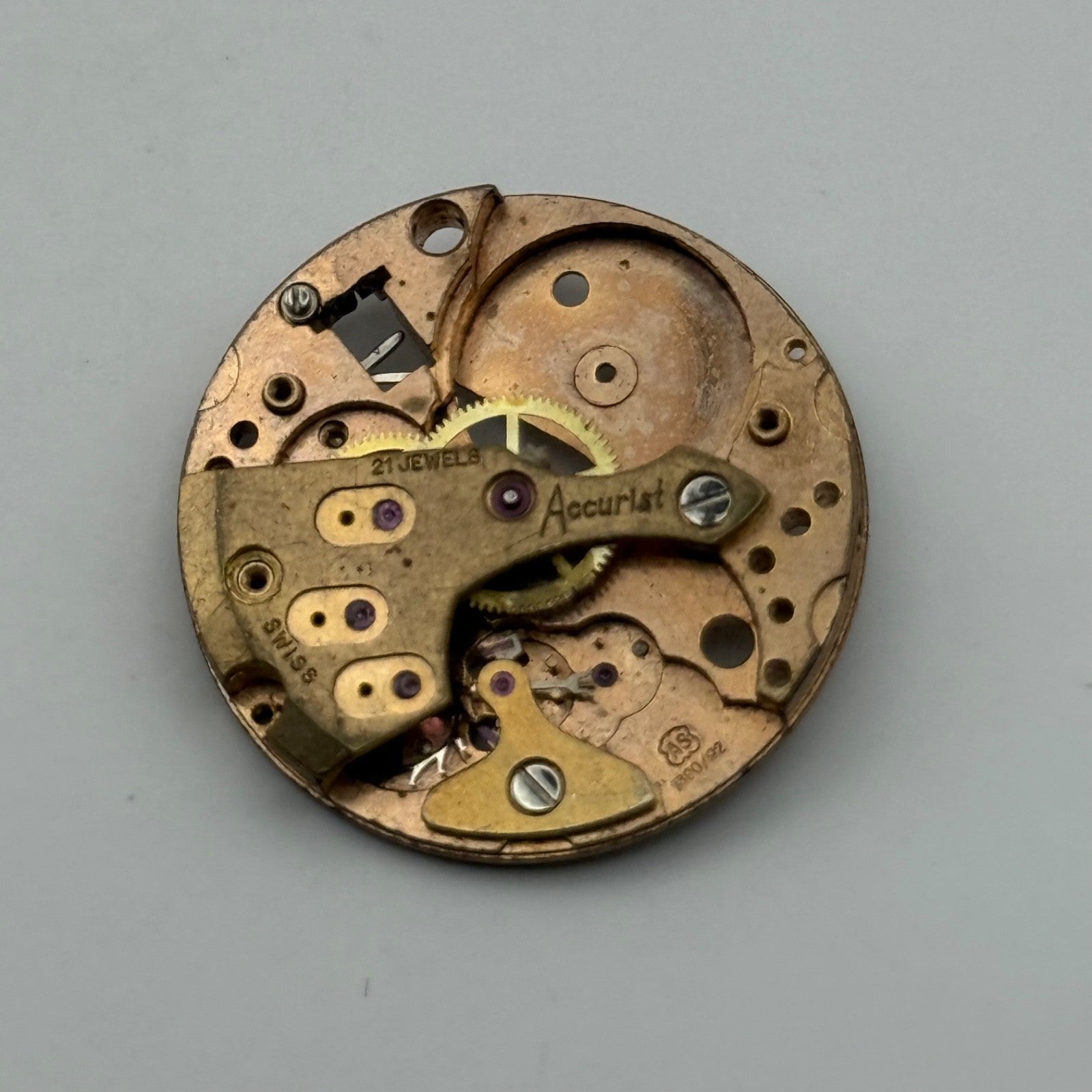 AS 1890/92 Watch Movement Main Plate Manual Wind Vintage Swiss Parts 23.6mm