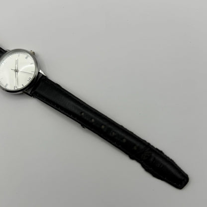 Lowrys Arm Ladies Quartz Watch White Dial Black Strap Japan Working 28mm