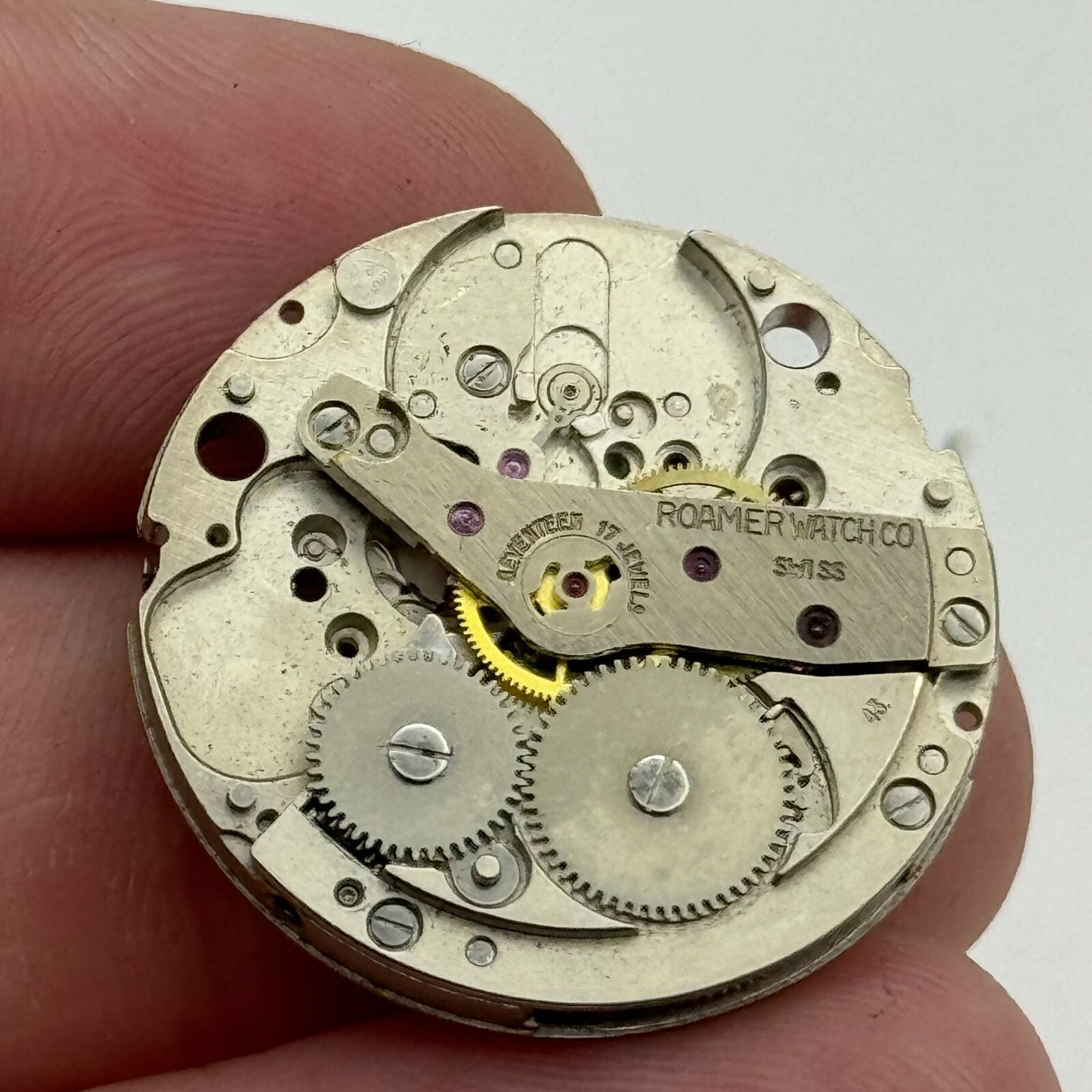 26mm Men's Roamer Cal 43 Partial Manual Wind Watch Movement Swiss Made PARTS