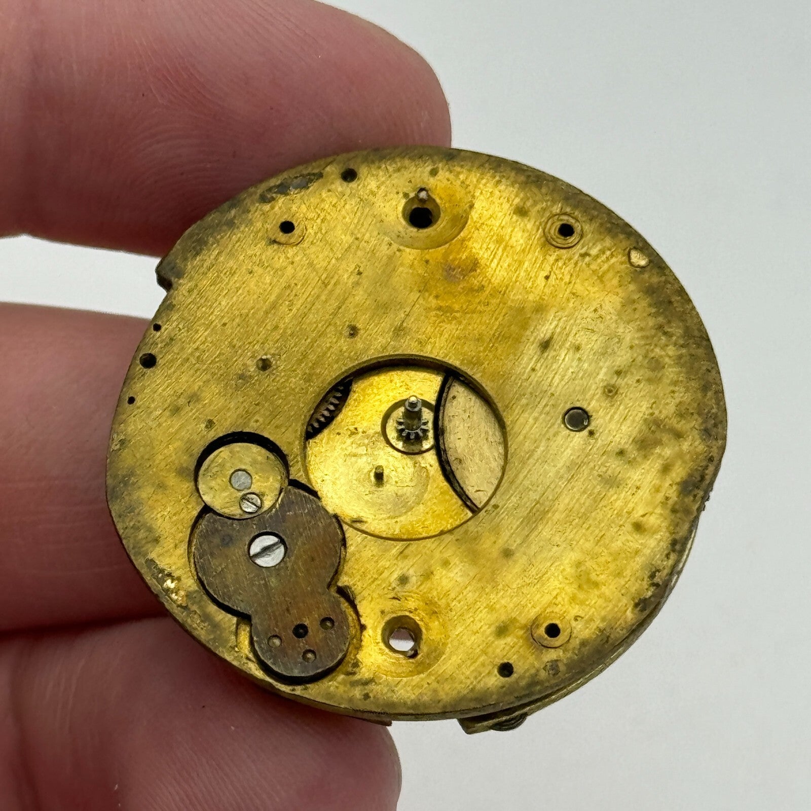 35.4mm Antique Unidentified Key Wound Pocket Watch Movement PARTS REPAIR SPARES