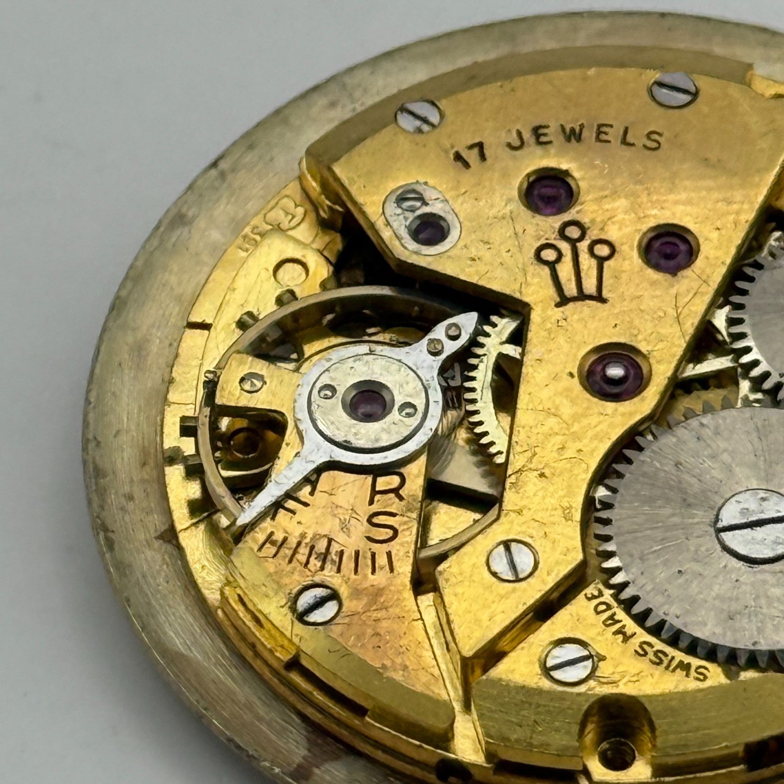 Horus Felsa 391 Watch Movement Manual Wind Vintage Swiss 17 Jewels Parts 26.8mm