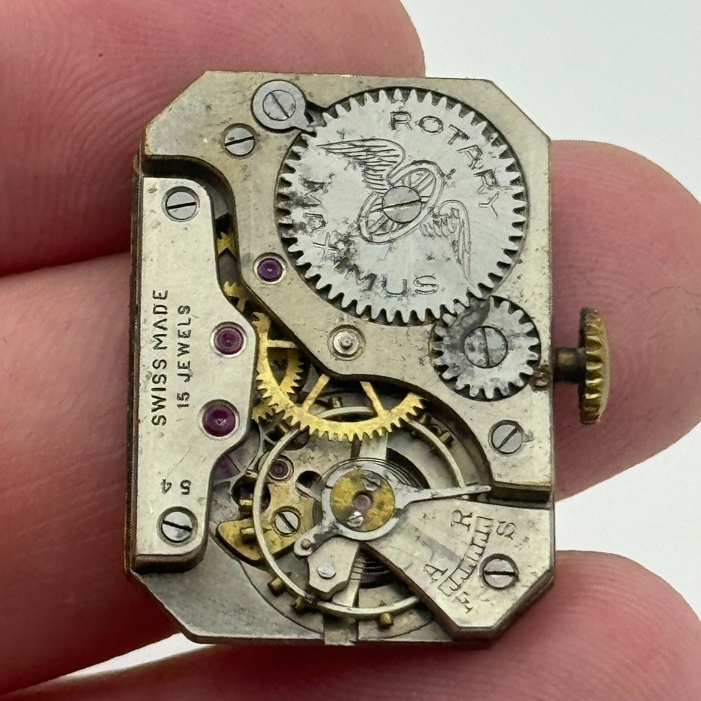 20.5mm Running Rotary Maximus Cal 54 Tank Watch Movement Manual Wind PARTS