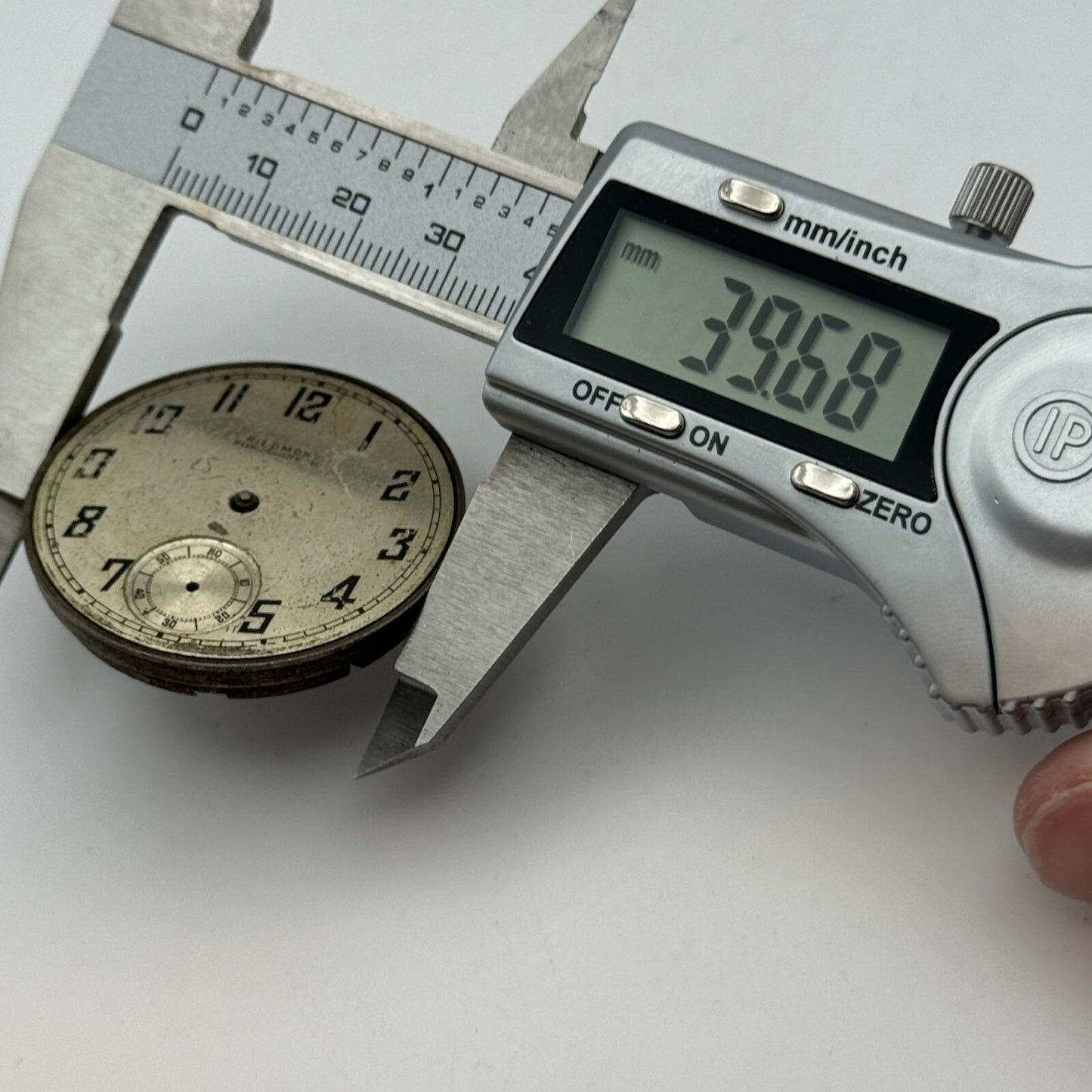 43.1mm Open Face Piedmont Watch Co 6 Jewels Swiss Pocket Watch Movement PARTS