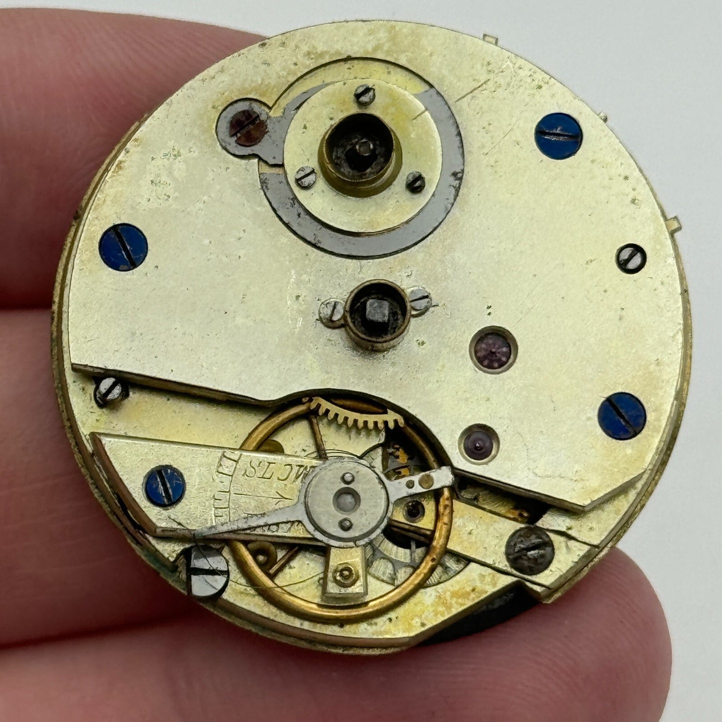 36.1mm Antique Beautiful Porcelain Dial Key Wound Pocket Watch Movement PARTS