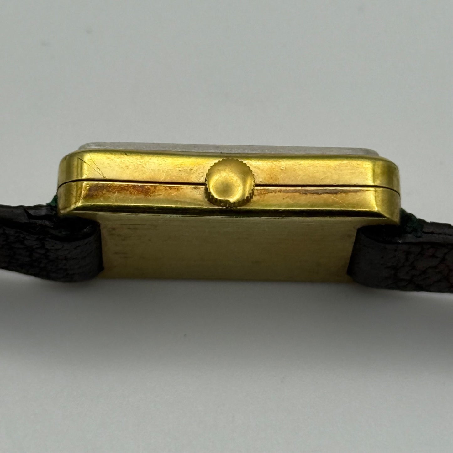 18mm Vintage Jean Renet Brown Dial 17 Jewels Manual Wind Watch PARTS / REPAIR