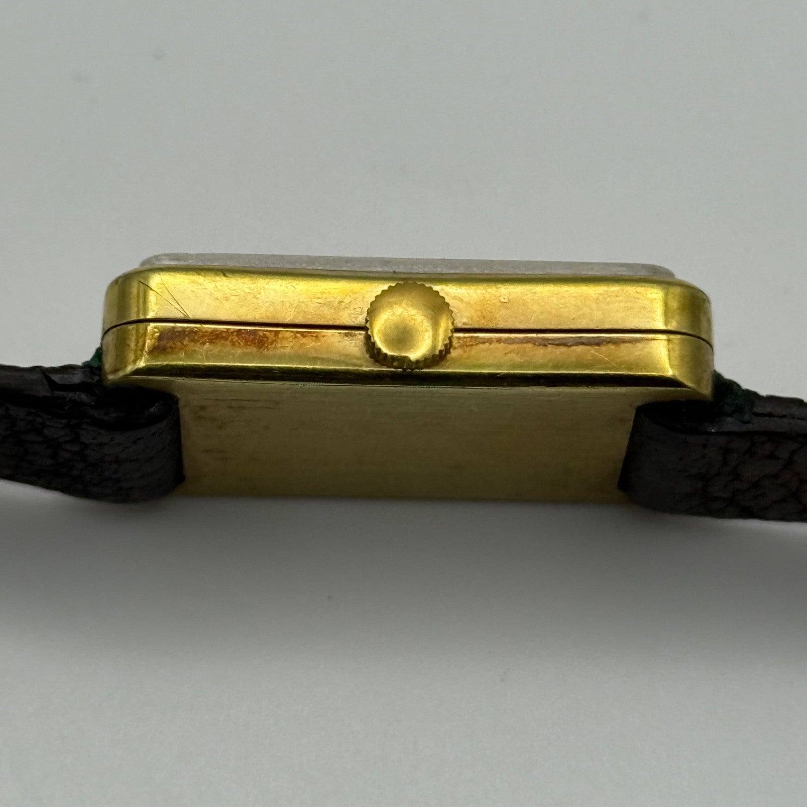 18mm Vintage Jean Renet Brown Dial 17 Jewels Manual Wind Watch PARTS / REPAIR