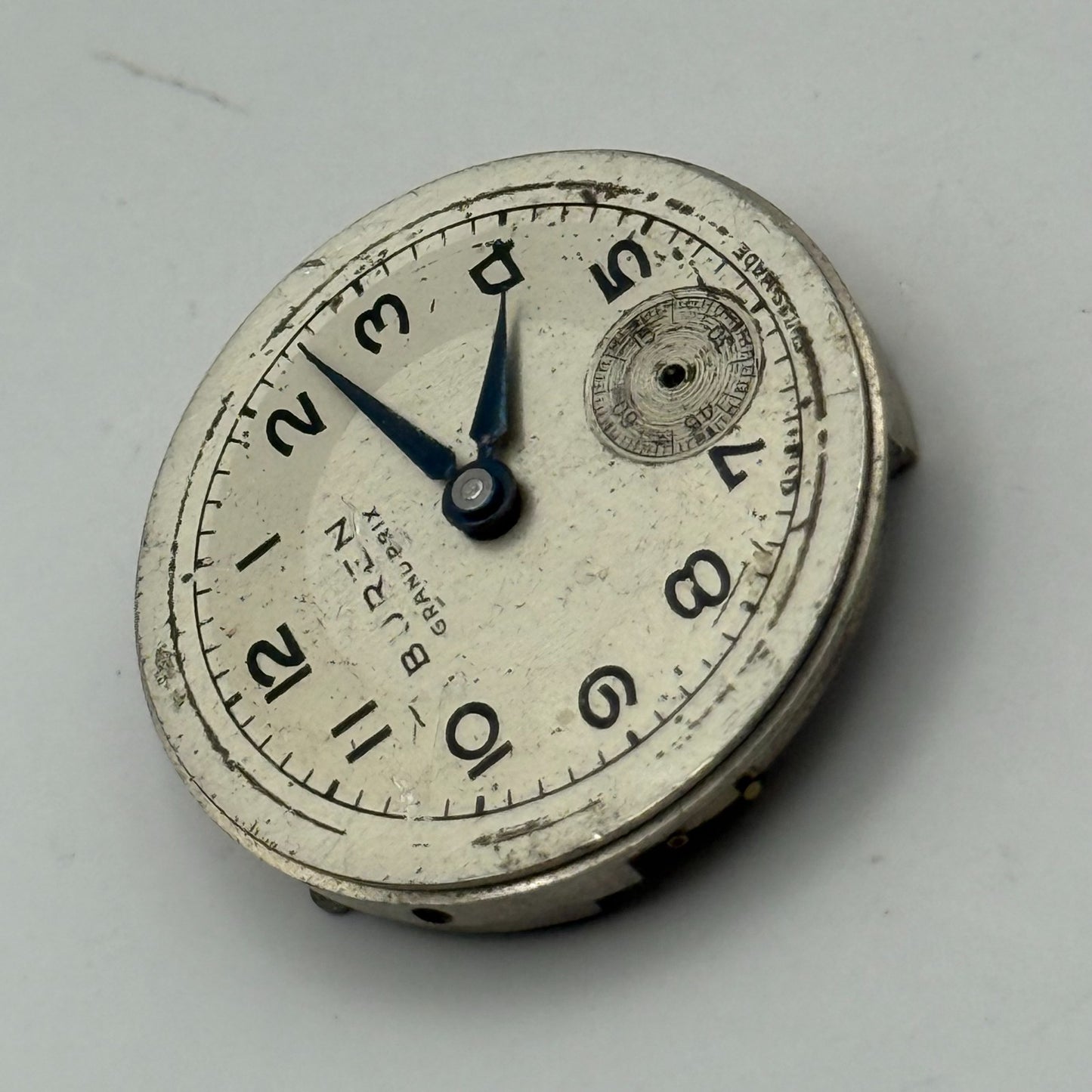 Buren 410 Grand Prix Watch Movement Manual Wind Vintage Parts Repair 23.6mm