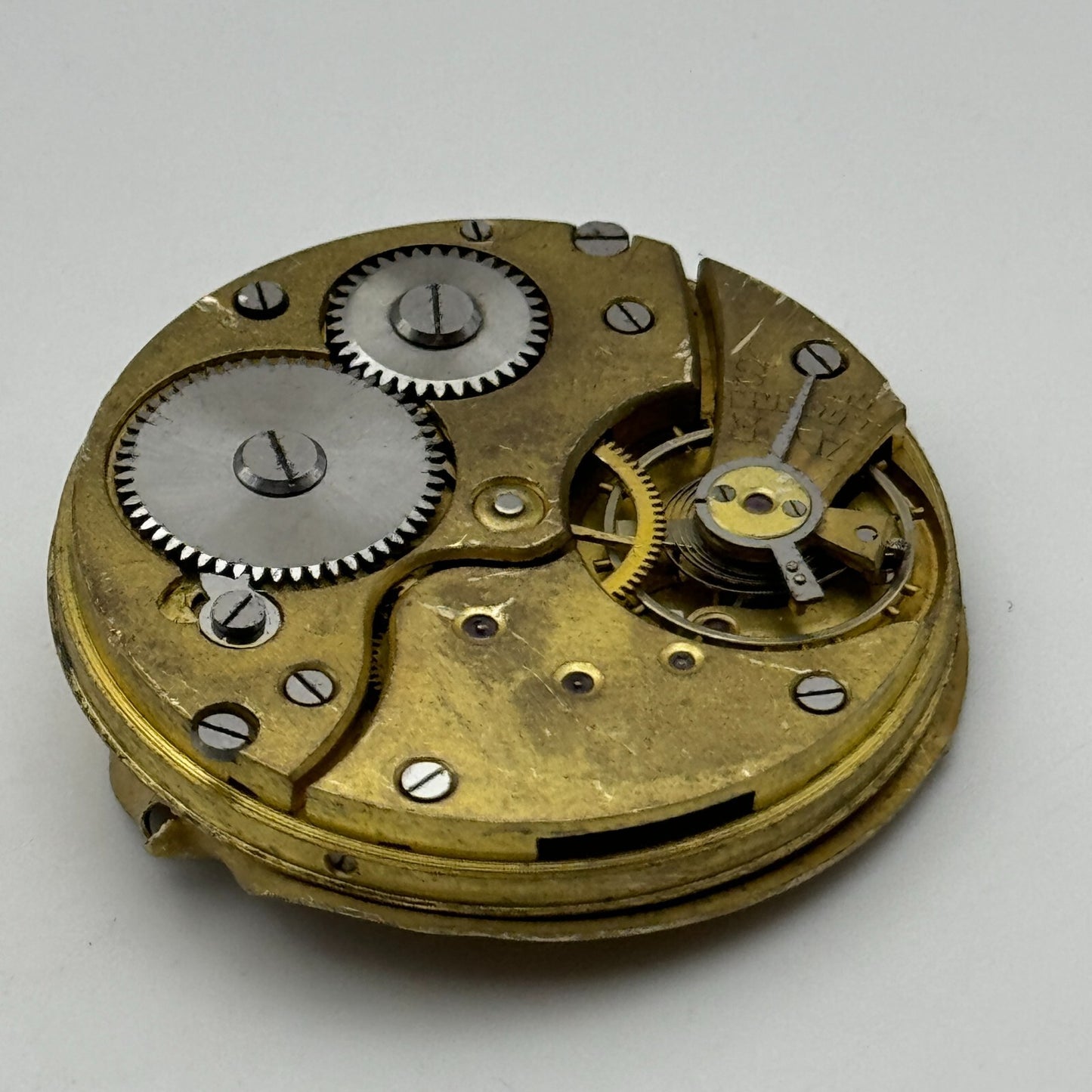 41.6mm Vintage Swiss Open Face Pocket Watch Movement PARTS REPAIR SPARES