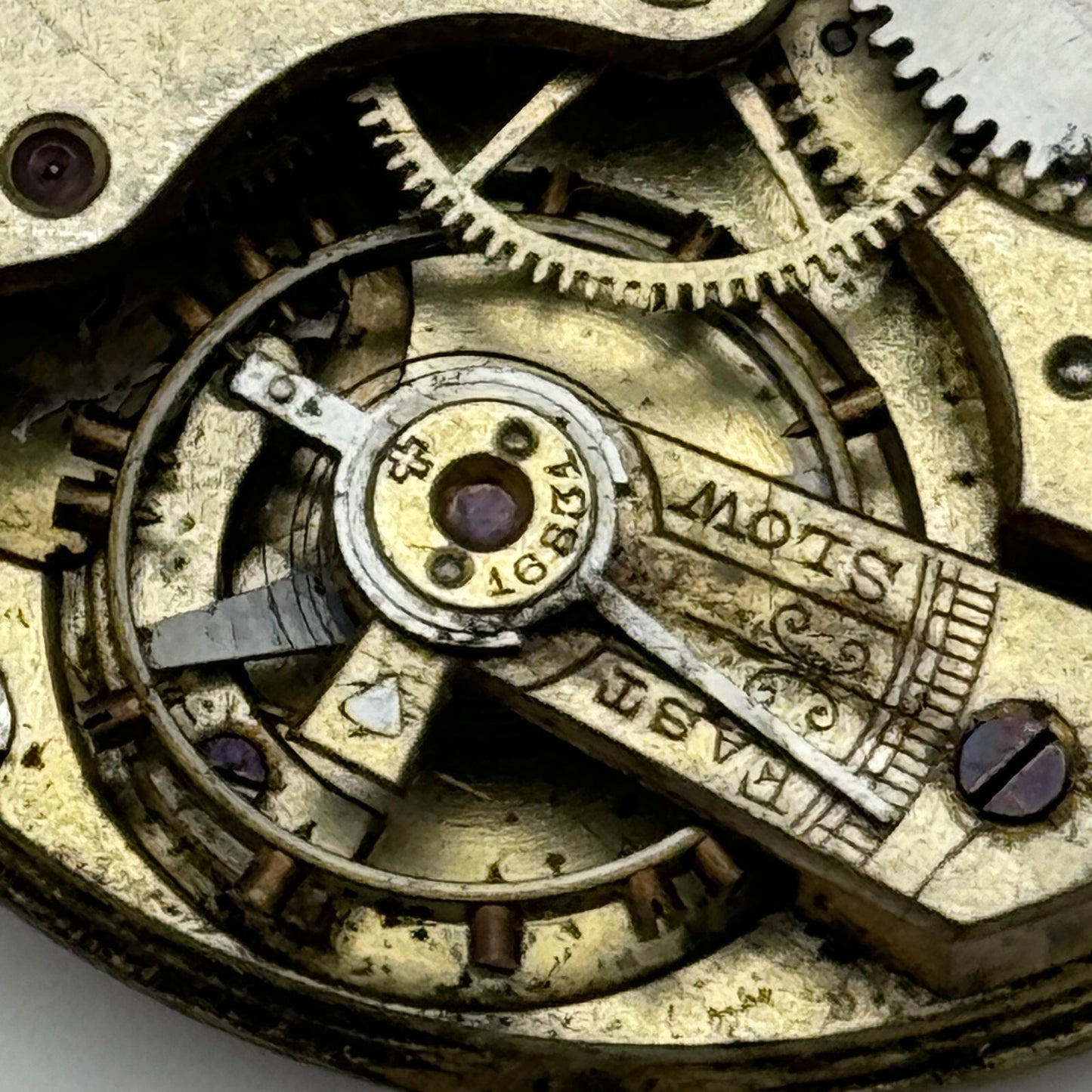 40.6mm Antique Patent 16831 Possible Longines Pocket Watch Movement PARTS SPARES