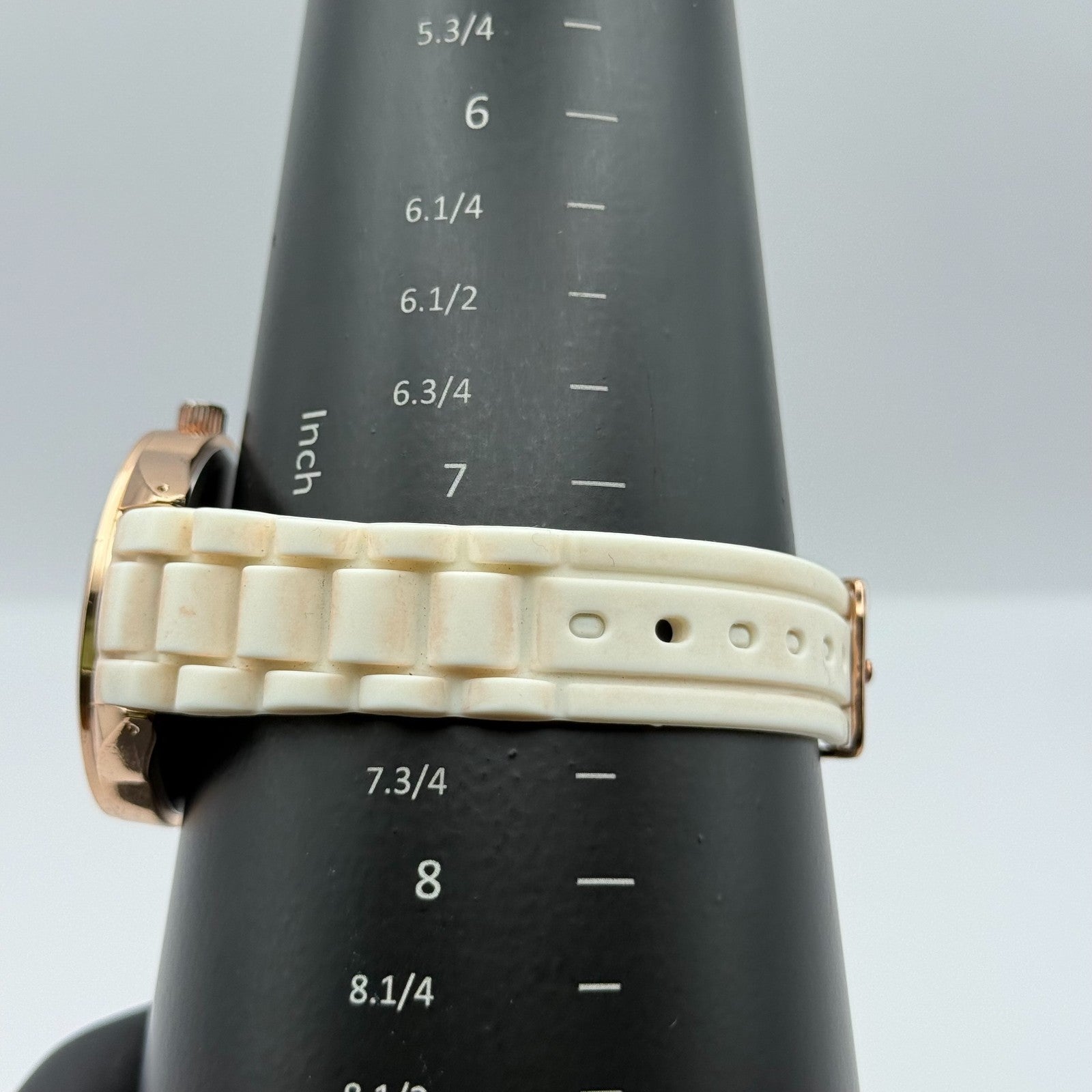 Henley Ladies Quartz Watch White Dial Rose Gold Tone Case Japan Working 40mm