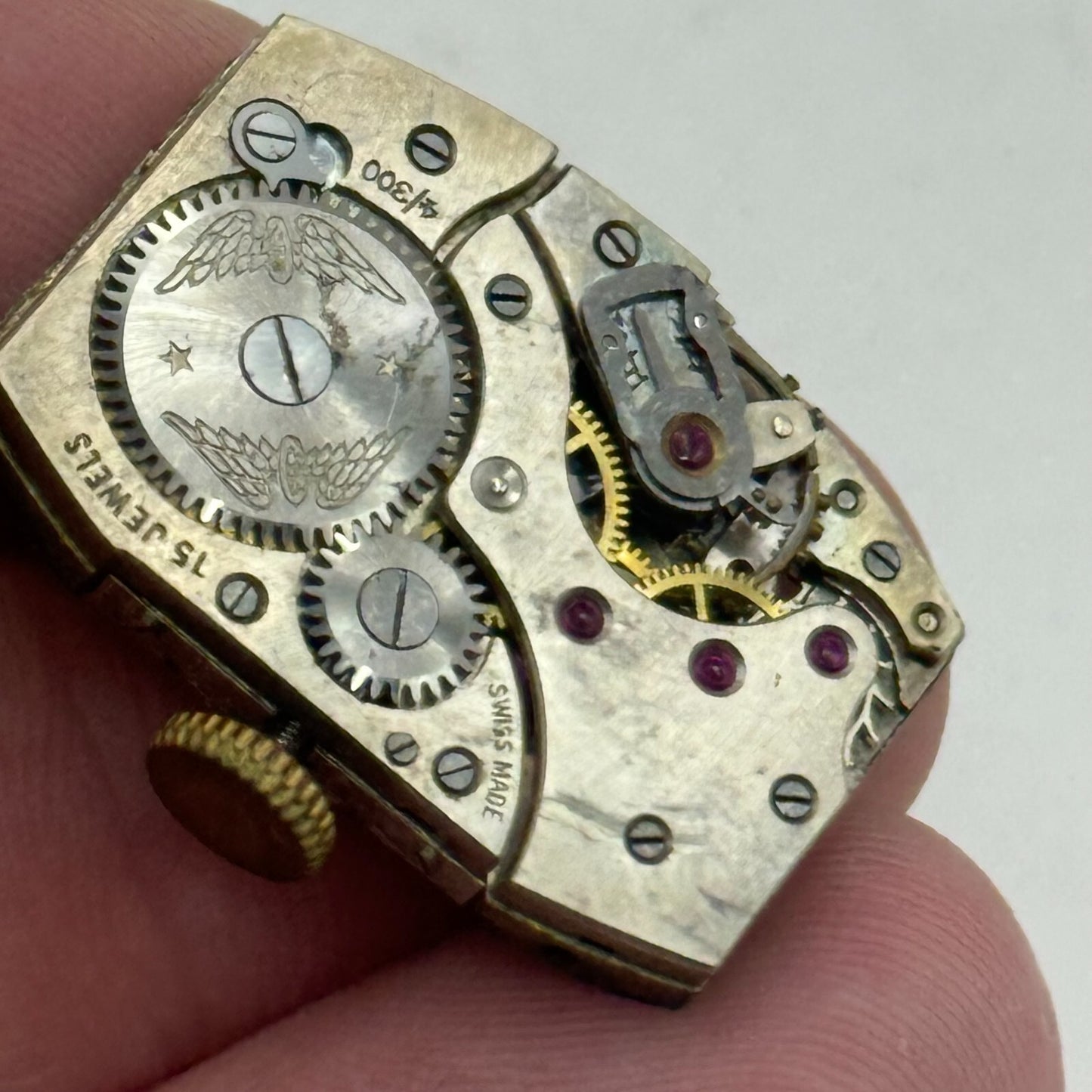18.9mm Men's Running Rotary 4/300 Tank Watch Movement Manual Wind PARTS SPARES