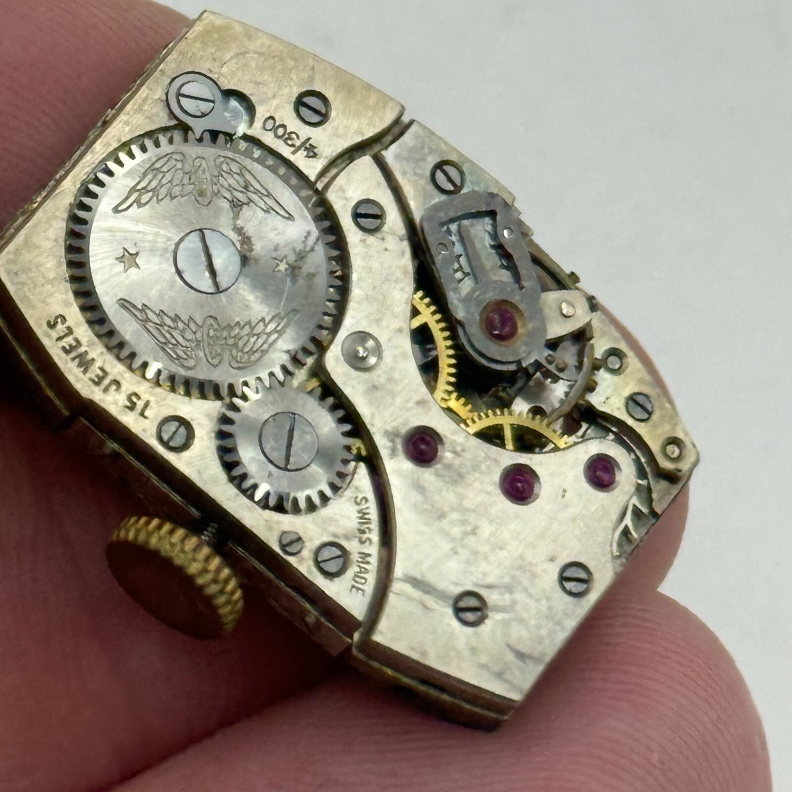 18.9mm Men's Running Rotary 4/300 Tank Watch Movement Manual Wind PARTS SPARES