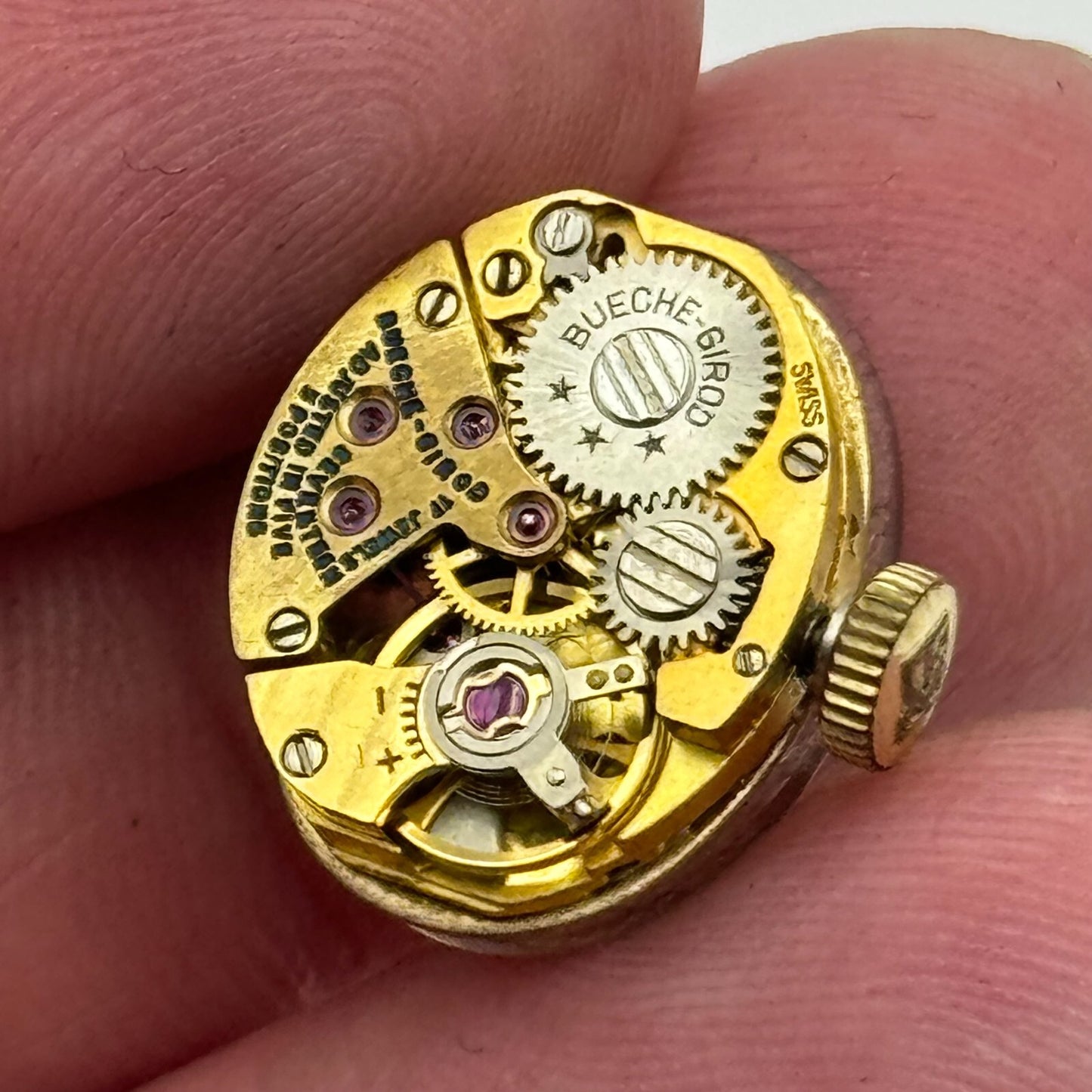 12.8mm Ladies Bueche Girod Manual Wind Swiss 17 Jewels Watch Movement PARTS