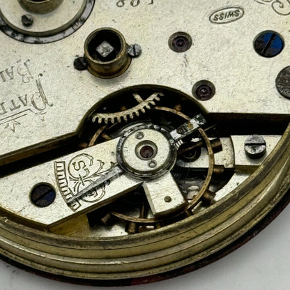 44.1mm Antique H Samuel Manchester Patent Balance Pocket Watch Movement PARTS
