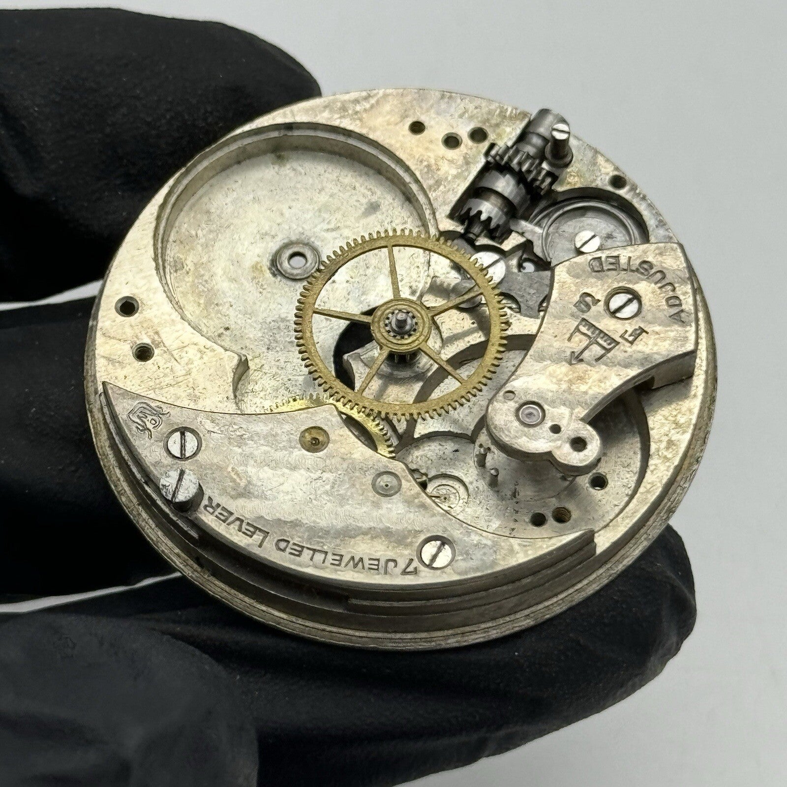 43.1mm Manual Wind Lever Adjusted Partial Pocket Watch Movement FOR PARTS Repair