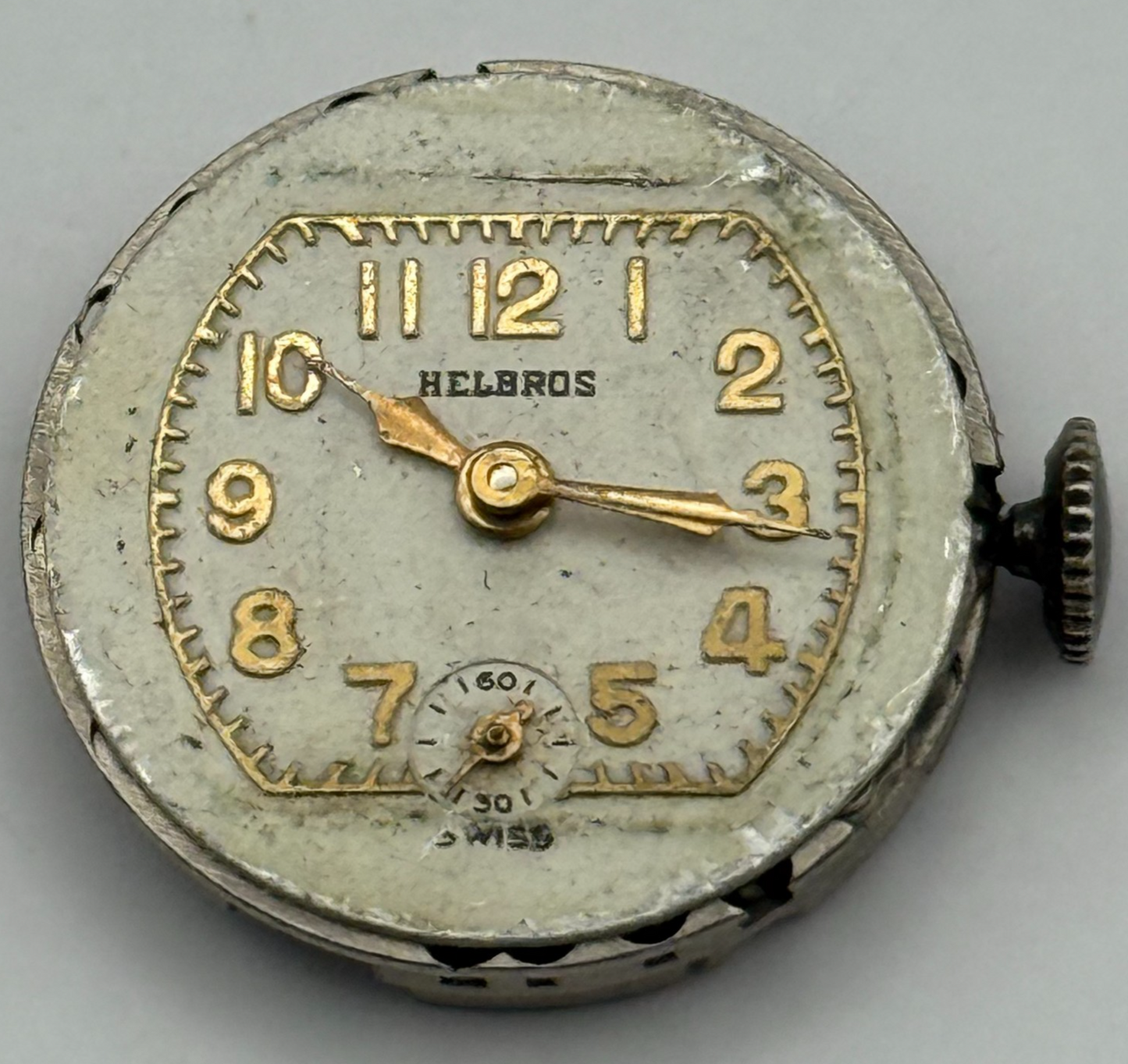 Helbros MXH 7 Jewels Watch Movement Manual Wind Vintage Parts Repair 19.5mm