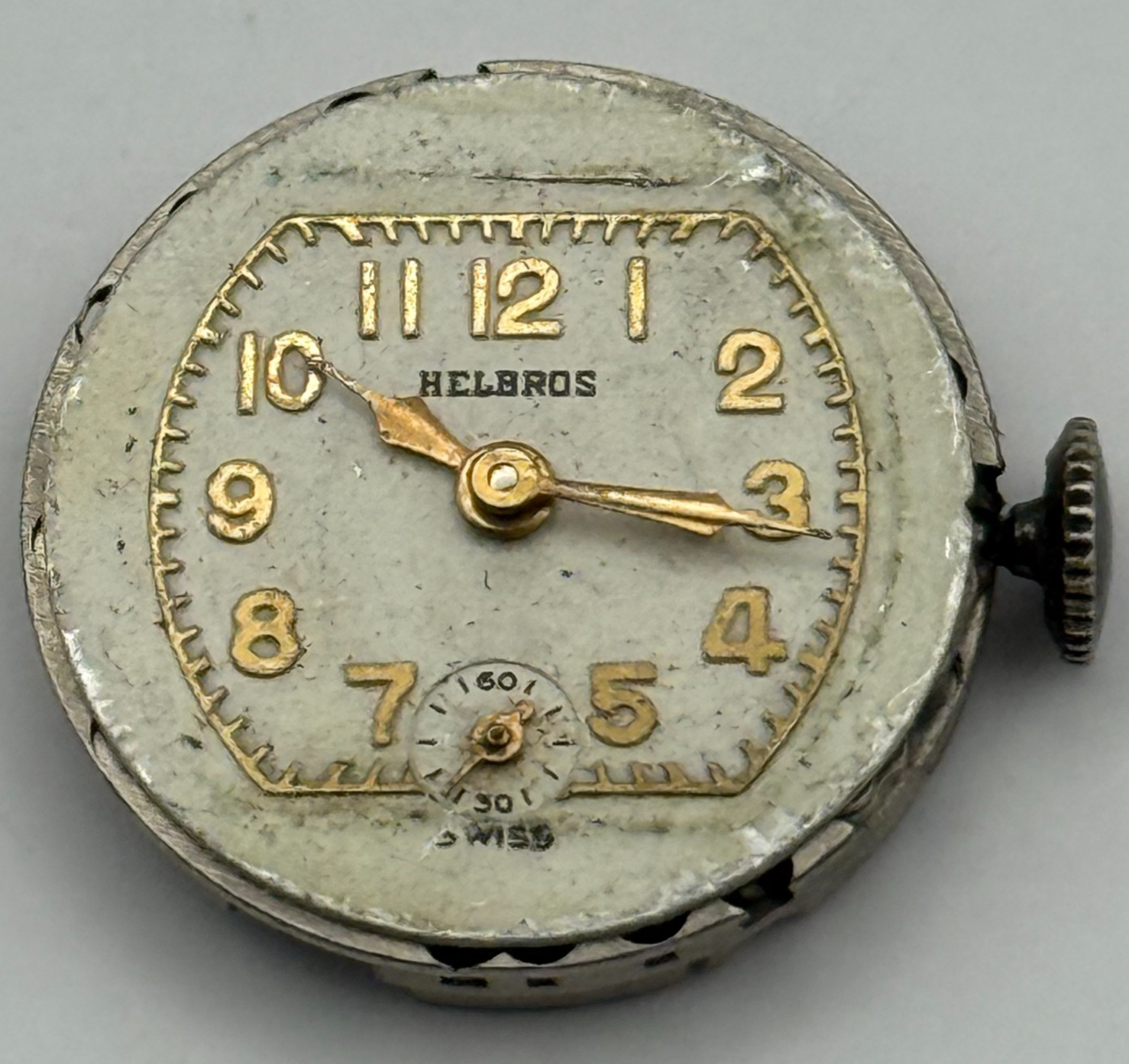 Helbros MXH 7 Jewels Watch Movement Manual Wind Vintage Parts Repair 19.5mm