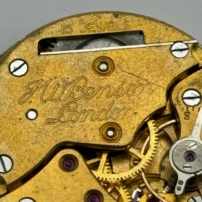 J W Benson Smiths De Luxe 15 Jewels Watch Movement Manual Wind Parts 26.9mm