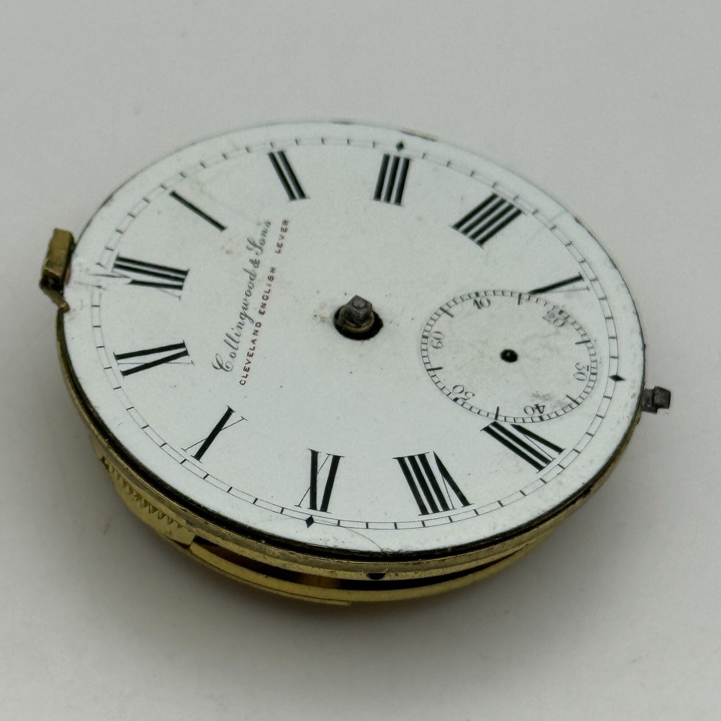 44.9mm Antique Collingwood & Son The Cleveland Pocket Watch Movement PARTS SPARE