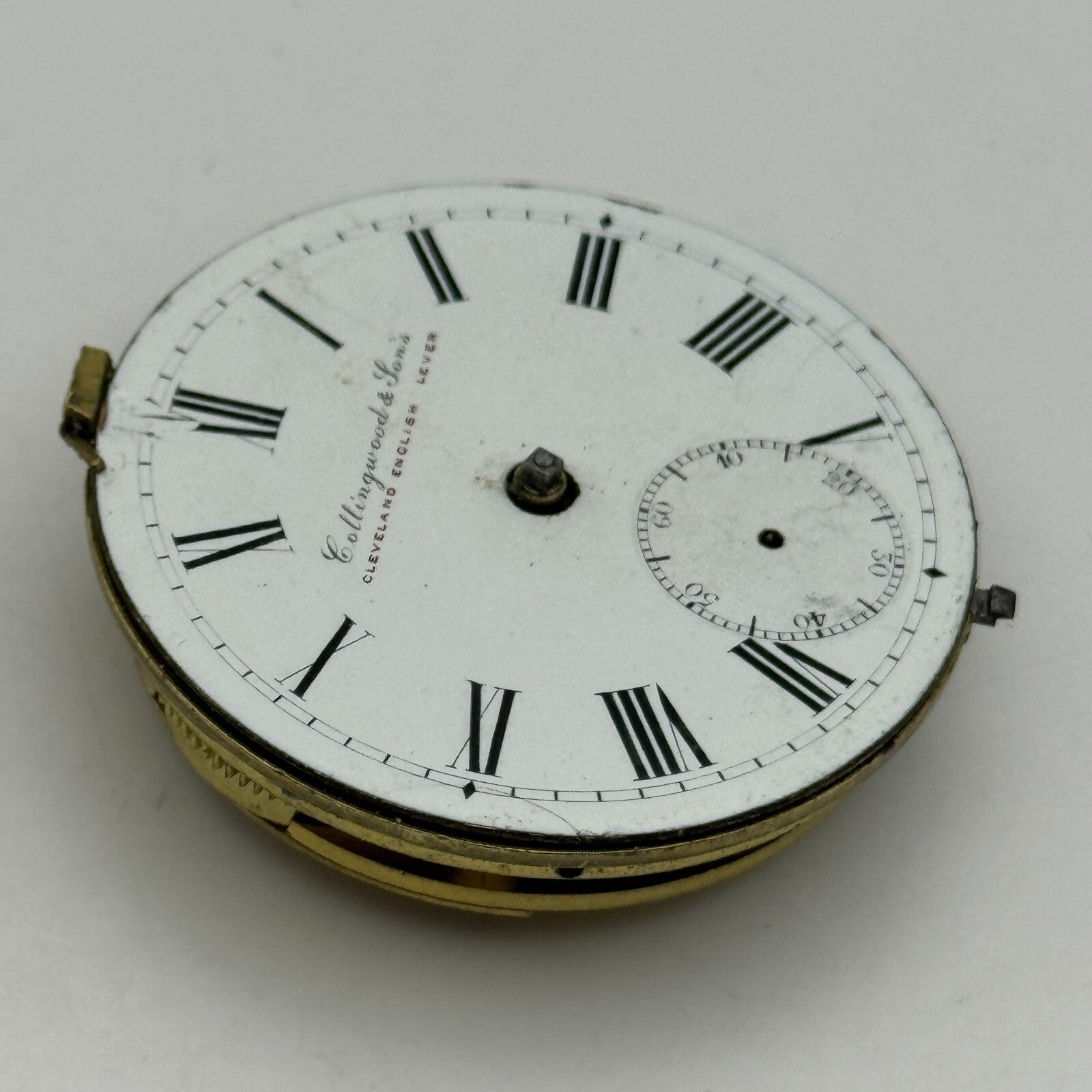 44.9mm Antique Collingwood & Son The Cleveland Pocket Watch Movement PARTS SPARE