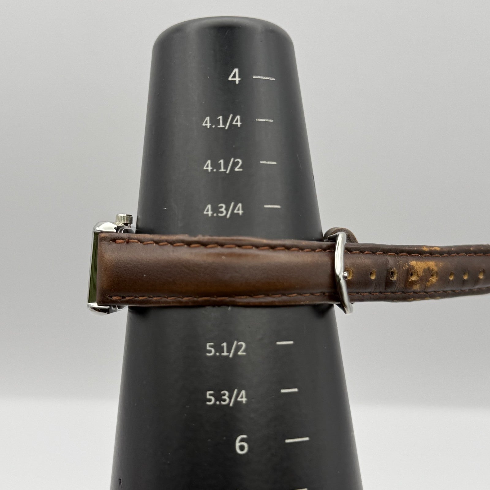 Alpine Ladies Quartz Watch Rectangle Dial Brown Leather Strap Japan Working 18mm