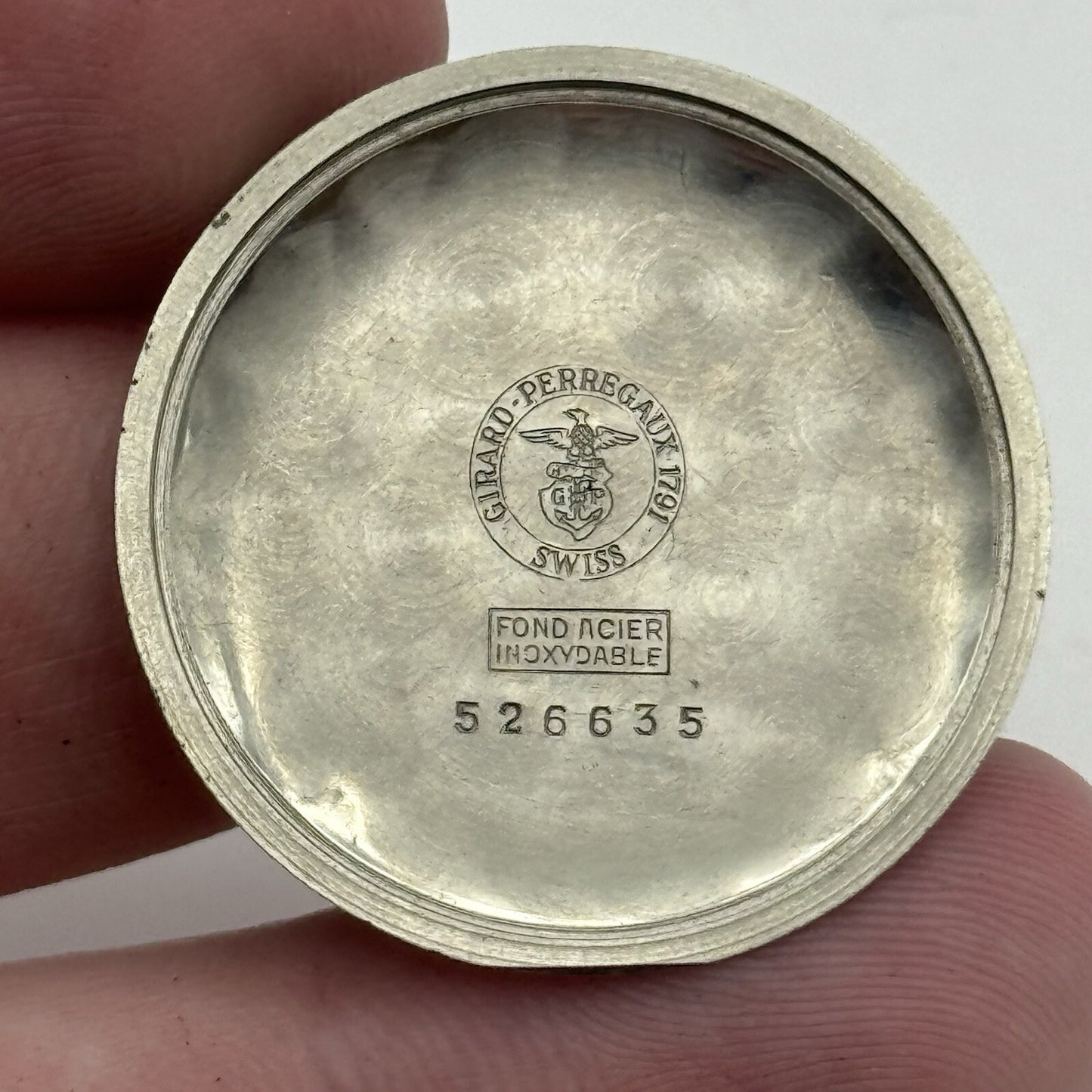 30.3mm Girard Perregaux 526635 Stainless Steel Wristwatch Case Back Spares Parts