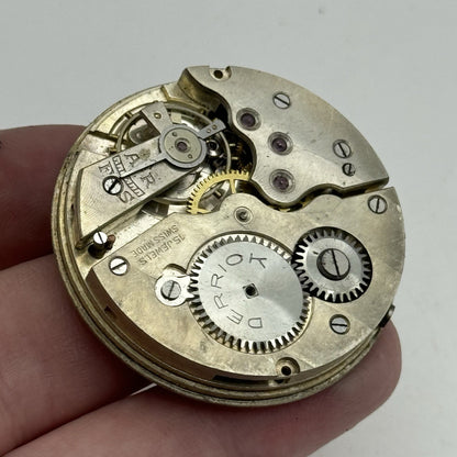 43mm Derrick 15 Jewels Swiss Vintage Hunter Pocket Watch Movement PARTS REPAIR
