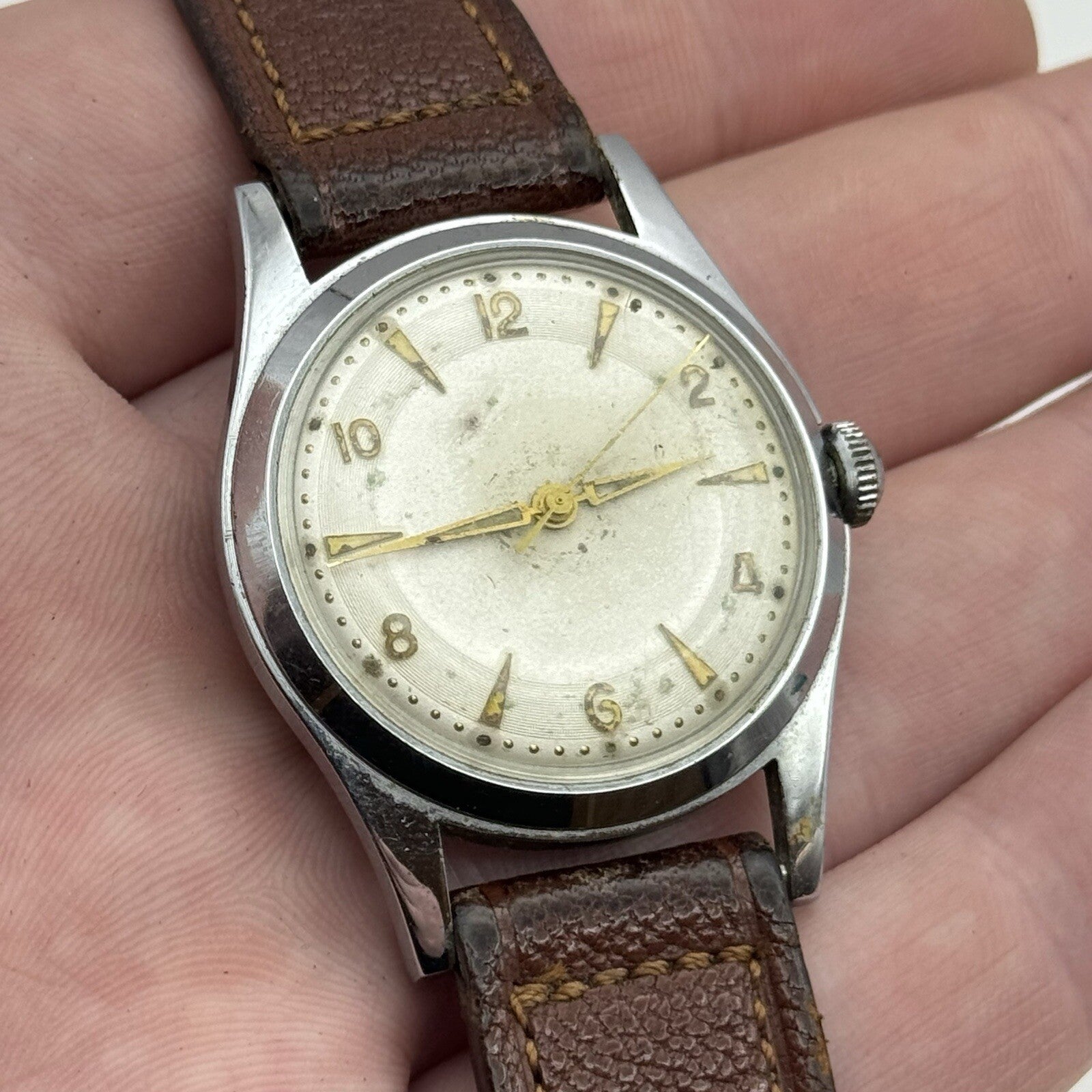 33mm Manual Wind Hermann Becker HB Sweep Secs Watch FOR PARTS TO RESTORE