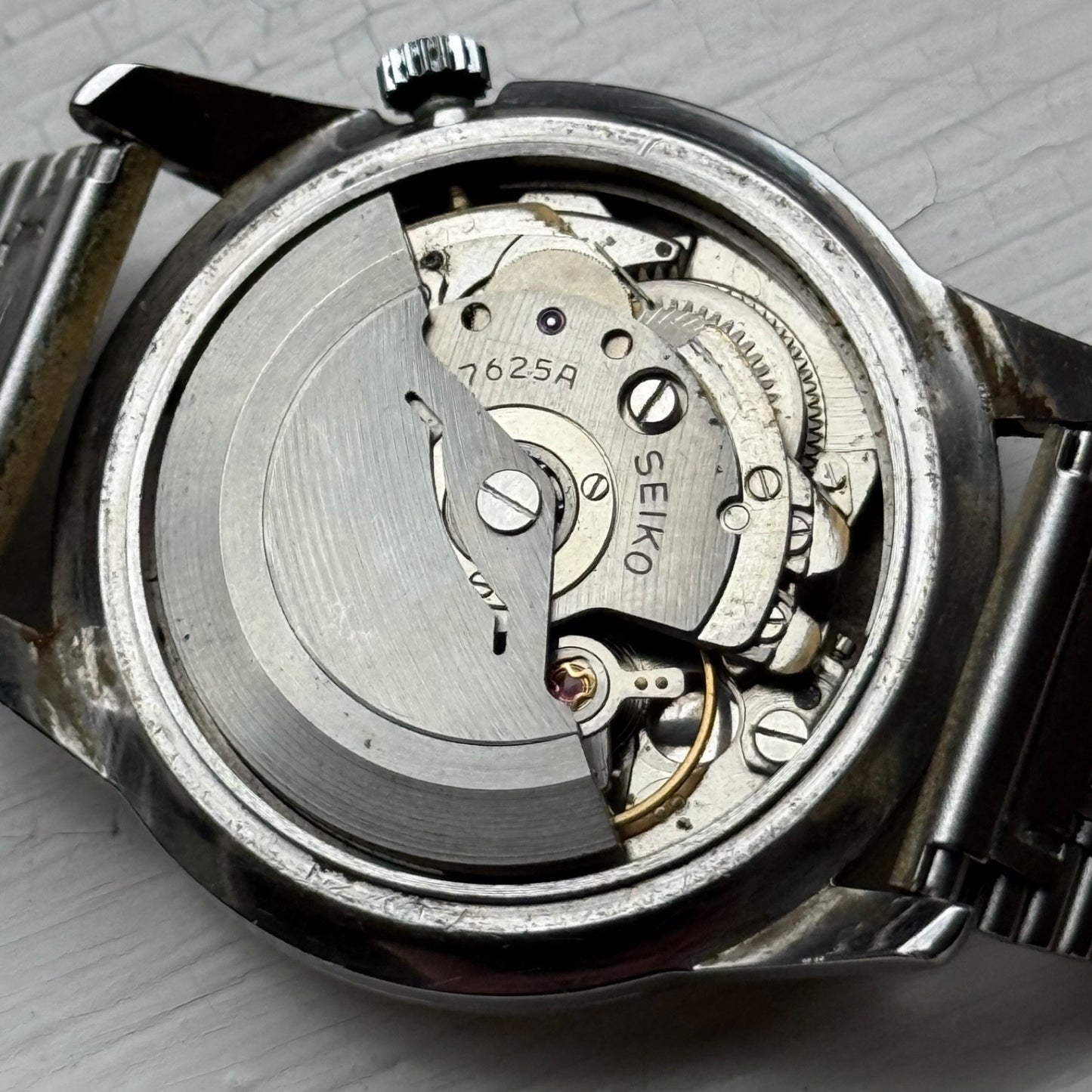 Men's Vintage Seiko Full AutoWinding Watch Diashock Bracelet 36mm Japan Running