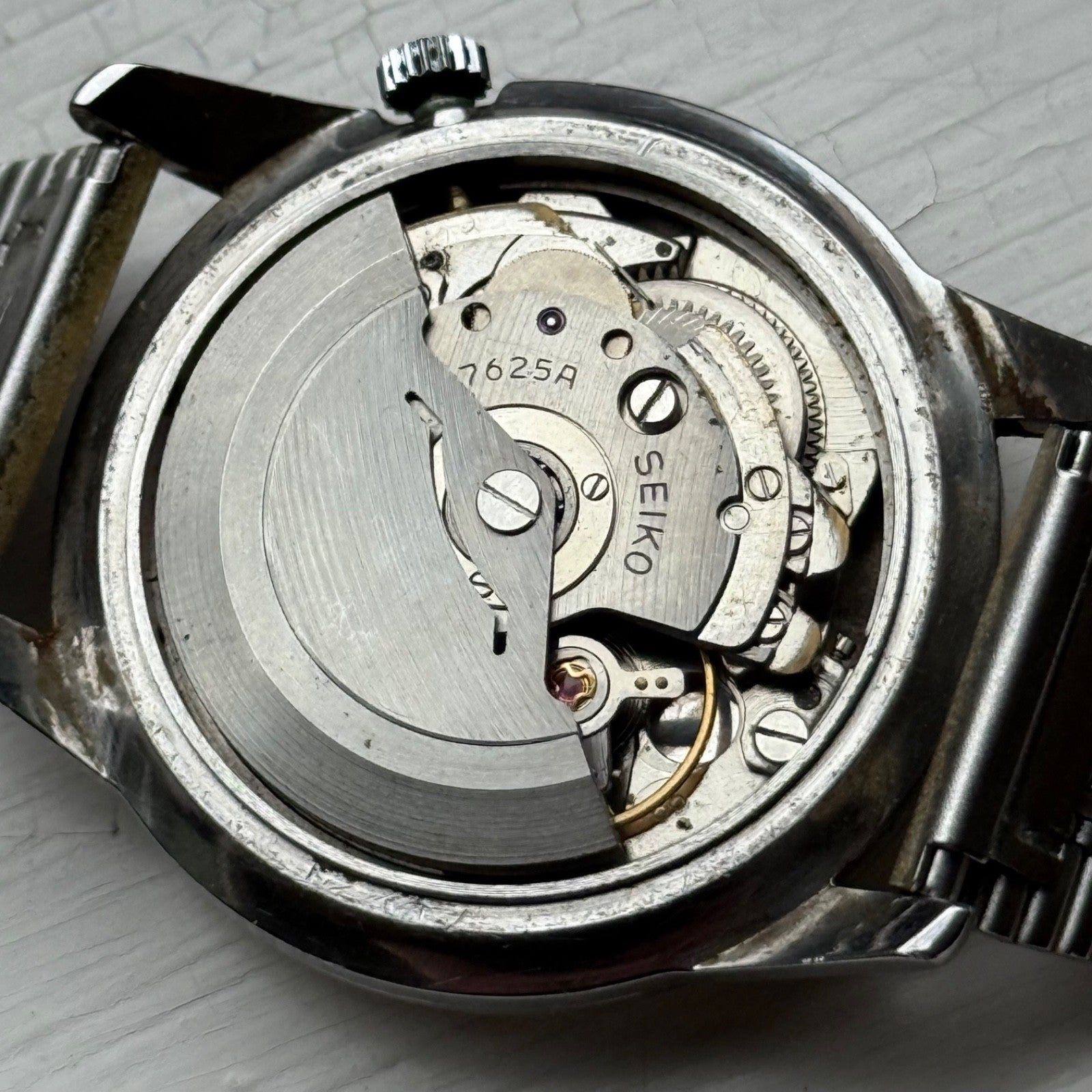 Men's Vintage Seiko Full AutoWinding Watch Diashock Bracelet 36mm Japan Running