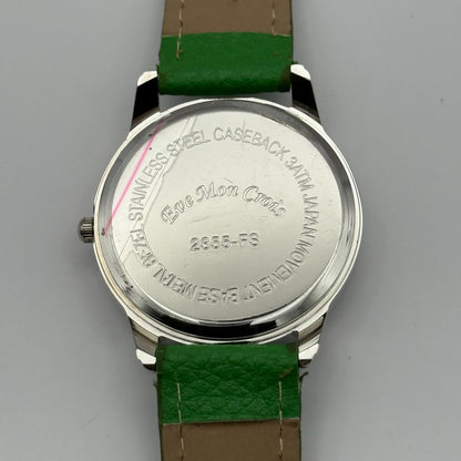Eve Mon Crios Ladies Quartz Watch Lime Slice Dial Green Strap Japan Working 36mm