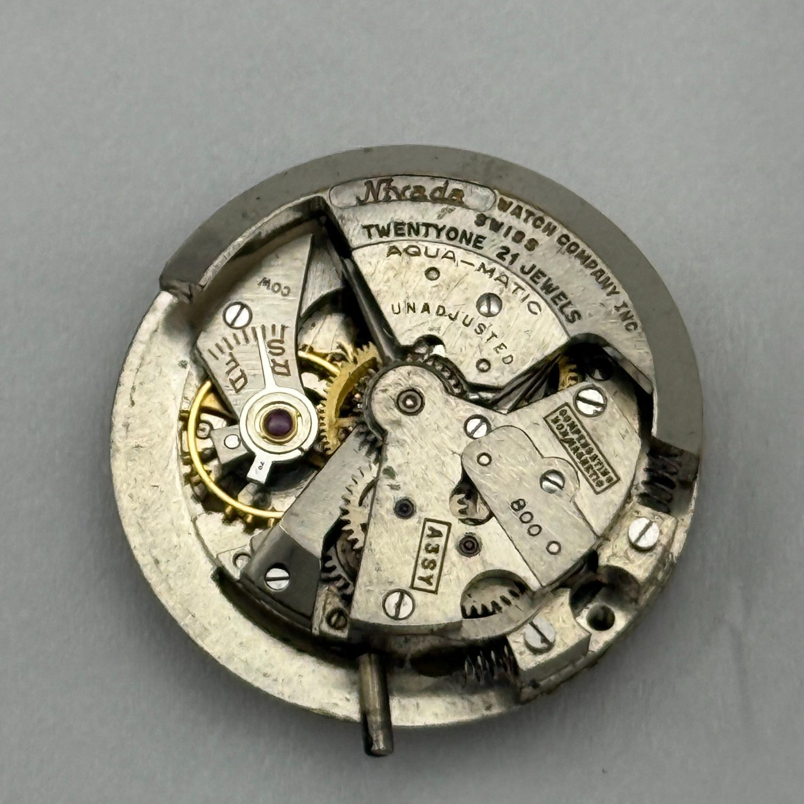 24.7mm Vintage Nivada Aquamatic 800 A3SY Automatic Bumper Watch Movement PARTS