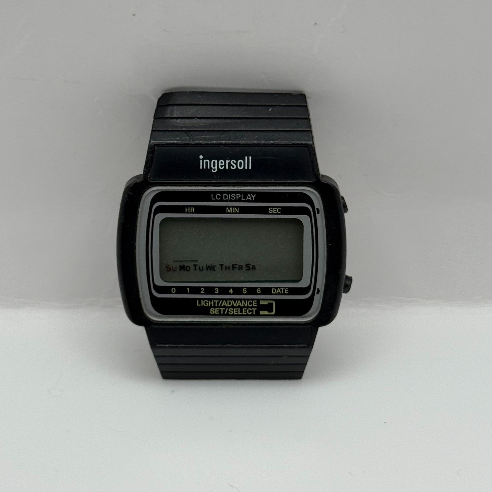 Ingersoll Unisex Retro Quartz Watch LC Display Black 35mm PARTS REPAIR