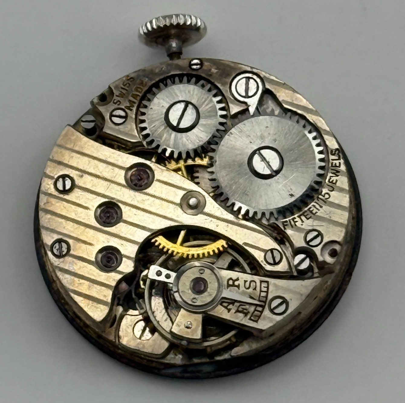 Quality Enamel Dial Watch Movement Manual Wind Vintage Swiss Parts Repair 23.1mm