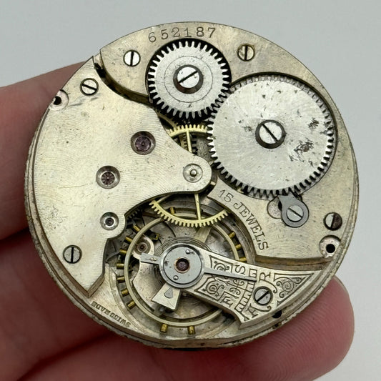 42.9mm Vintage 15 Jewels Swiss Hunter Pocket Watch Movement Dial And Hands PARTS