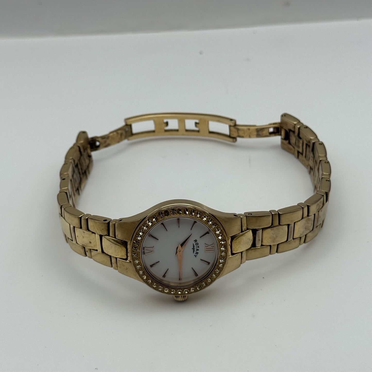 28mm Working Ladies Rotary LB3907 Dolphin Standard Rose Gold Tone Quartz Watch