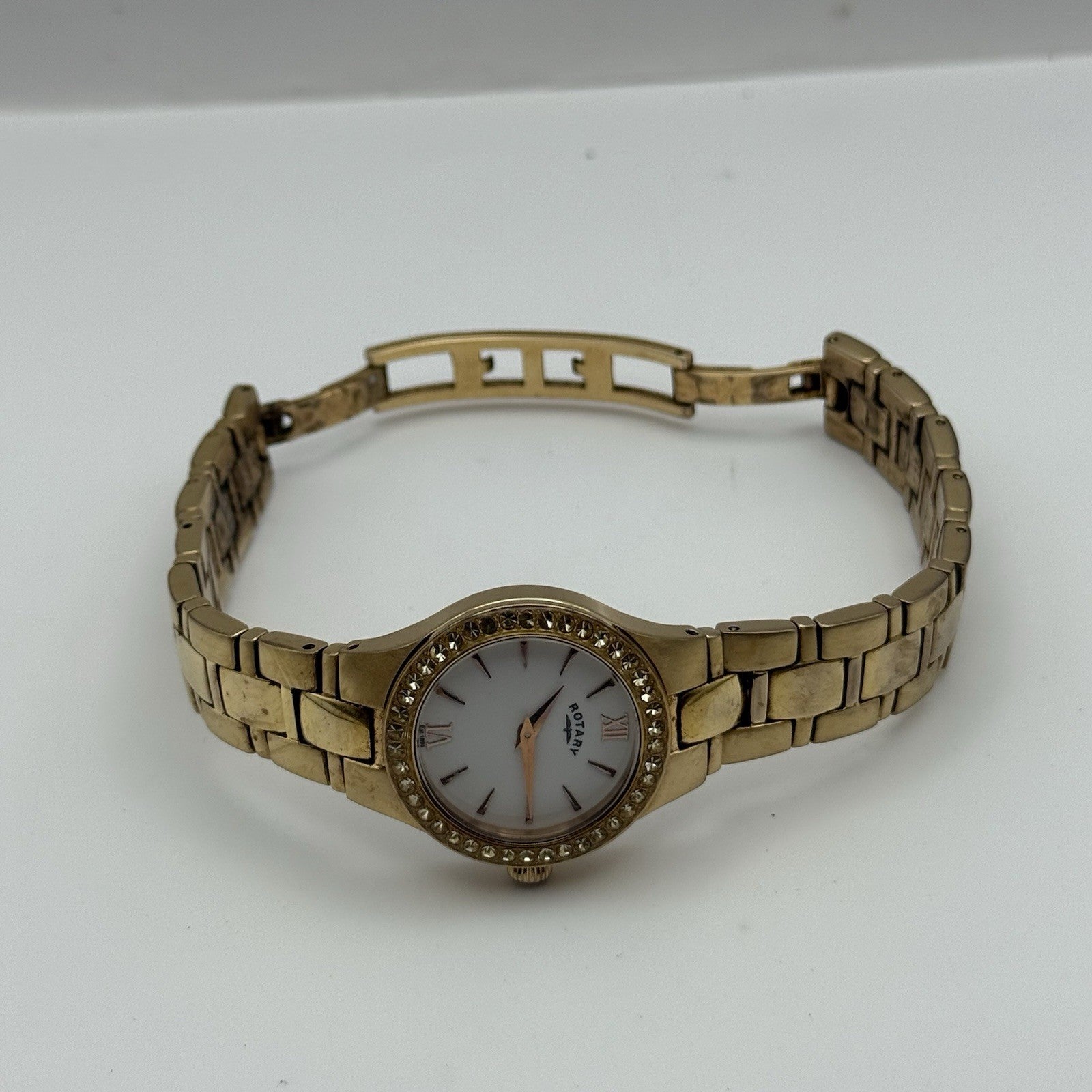 28mm Working Ladies Rotary LB3907 Dolphin Standard Rose Gold Tone Quartz Watch