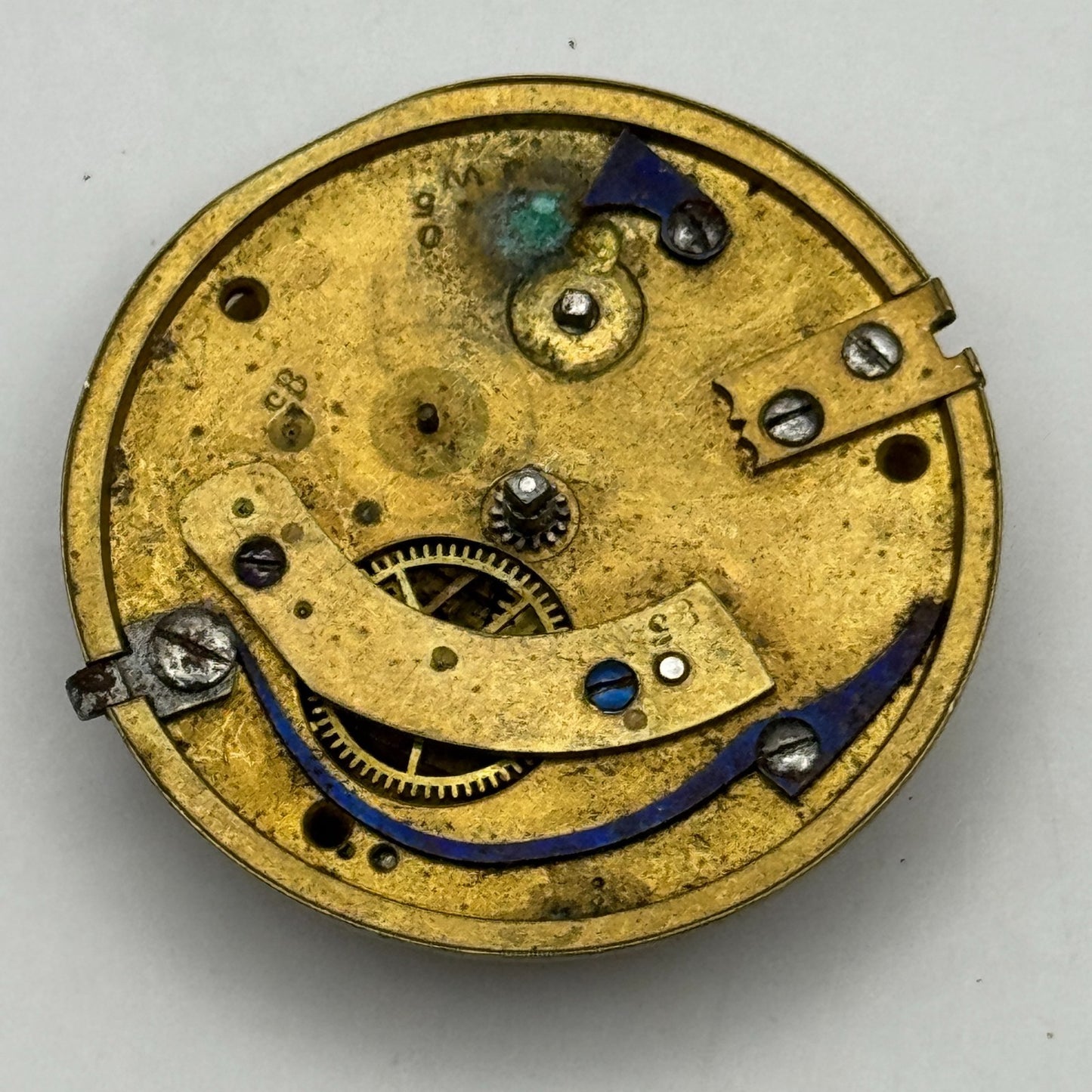 Fusee Pocket Watch Movement Antique English Key Wound Parts Repair Spares 35.7mm